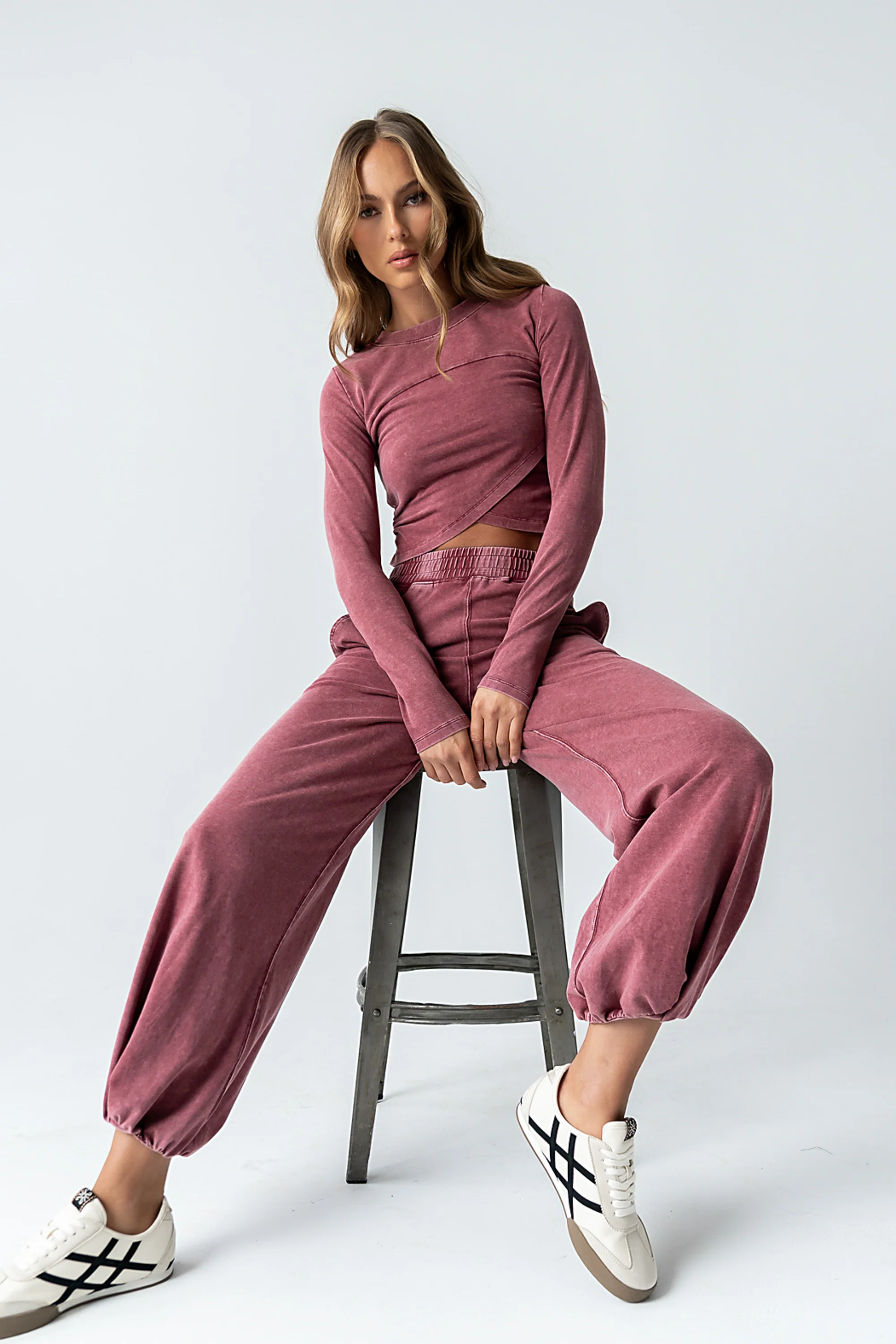 Kassie Joggers in Berry - FINAL SALE