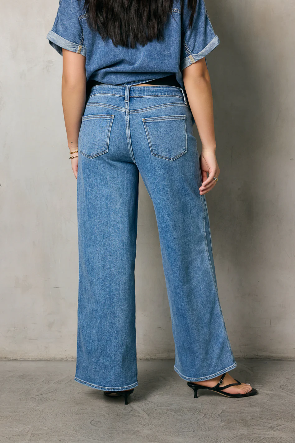 Kate Wide Leg Jeans in Medium Wash - FINAL SALE - Image 7