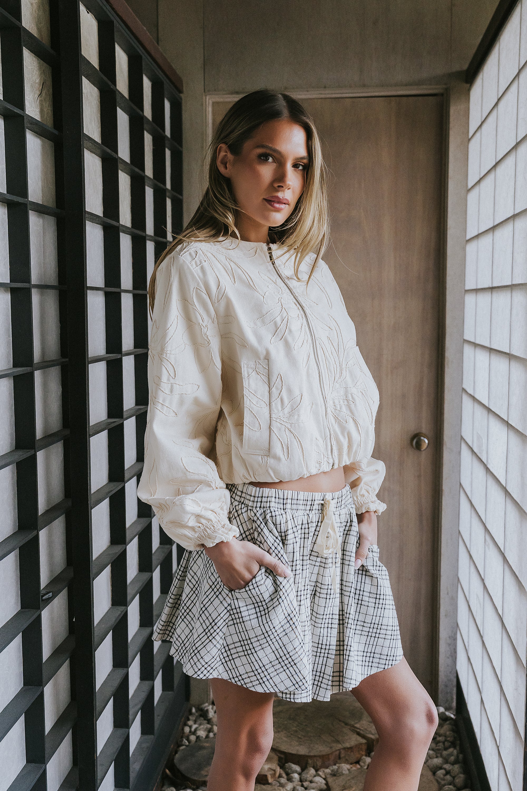 Katherine Plaid Shorts in Black - Image 11