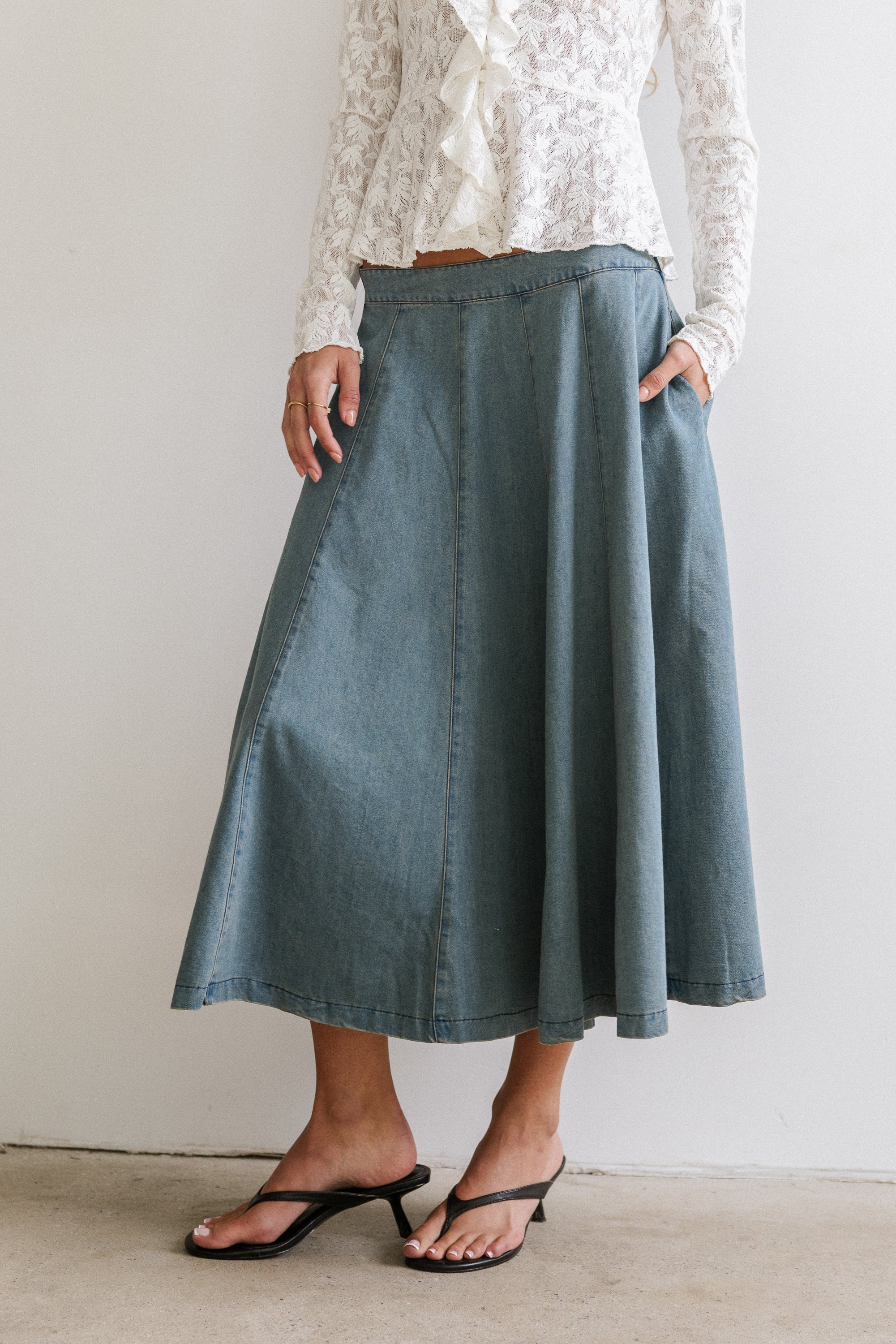 Kathy Denim Midi Skirt - FINAL SALE - Image 2