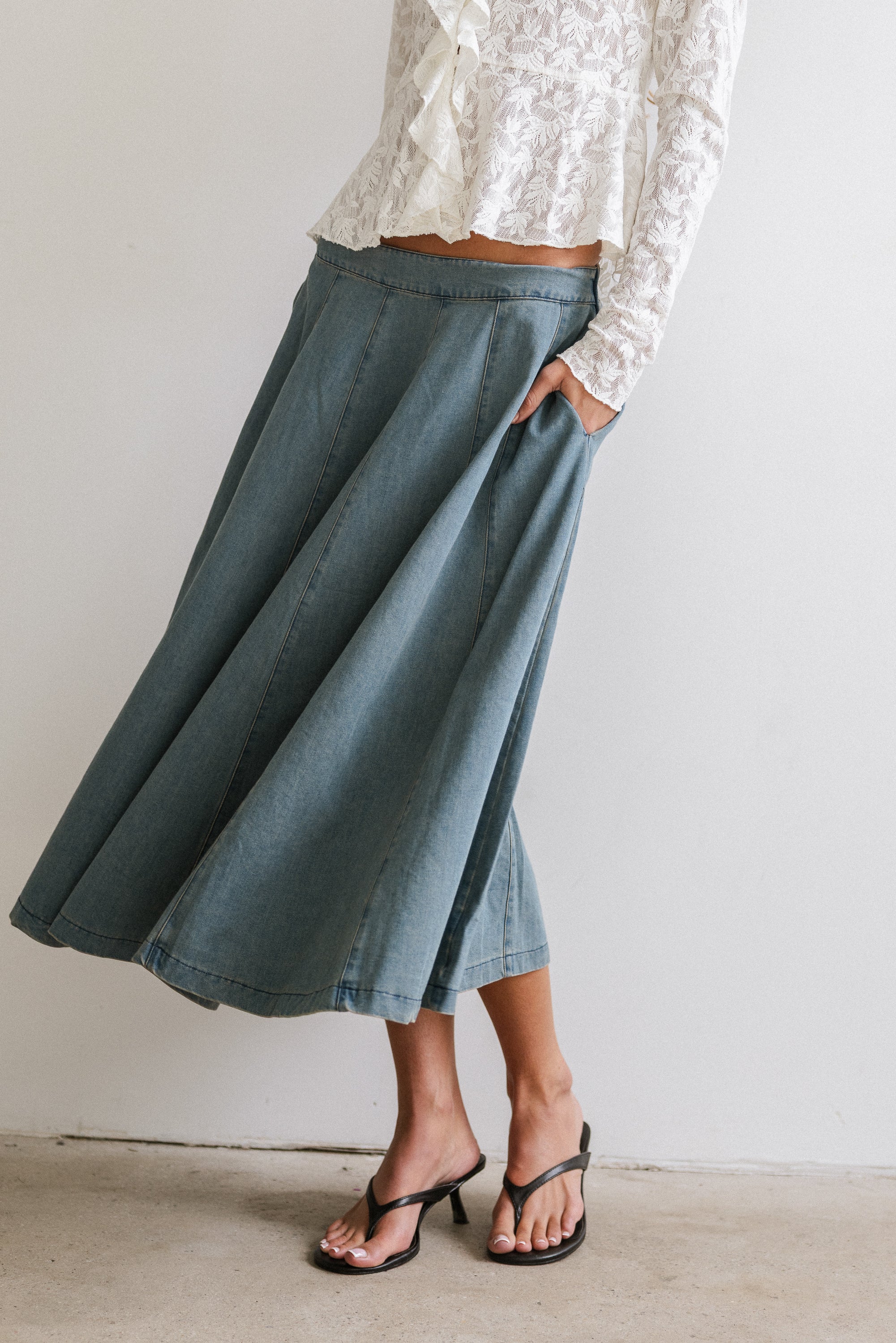 Kathy Denim Midi Skirt - FINAL SALE - Image 5