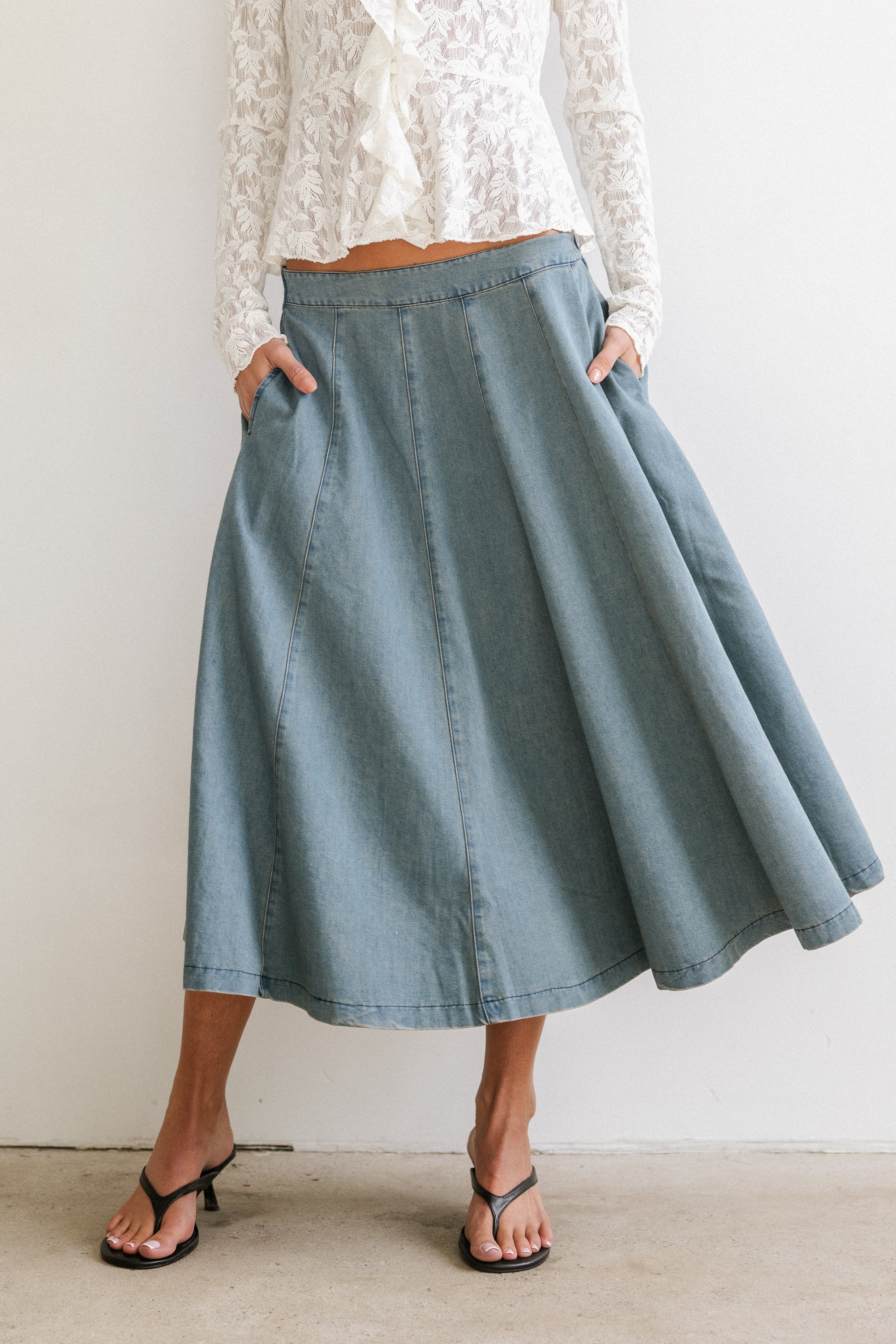 Kathy Denim Midi Skirt - FINAL SALE - Image 6