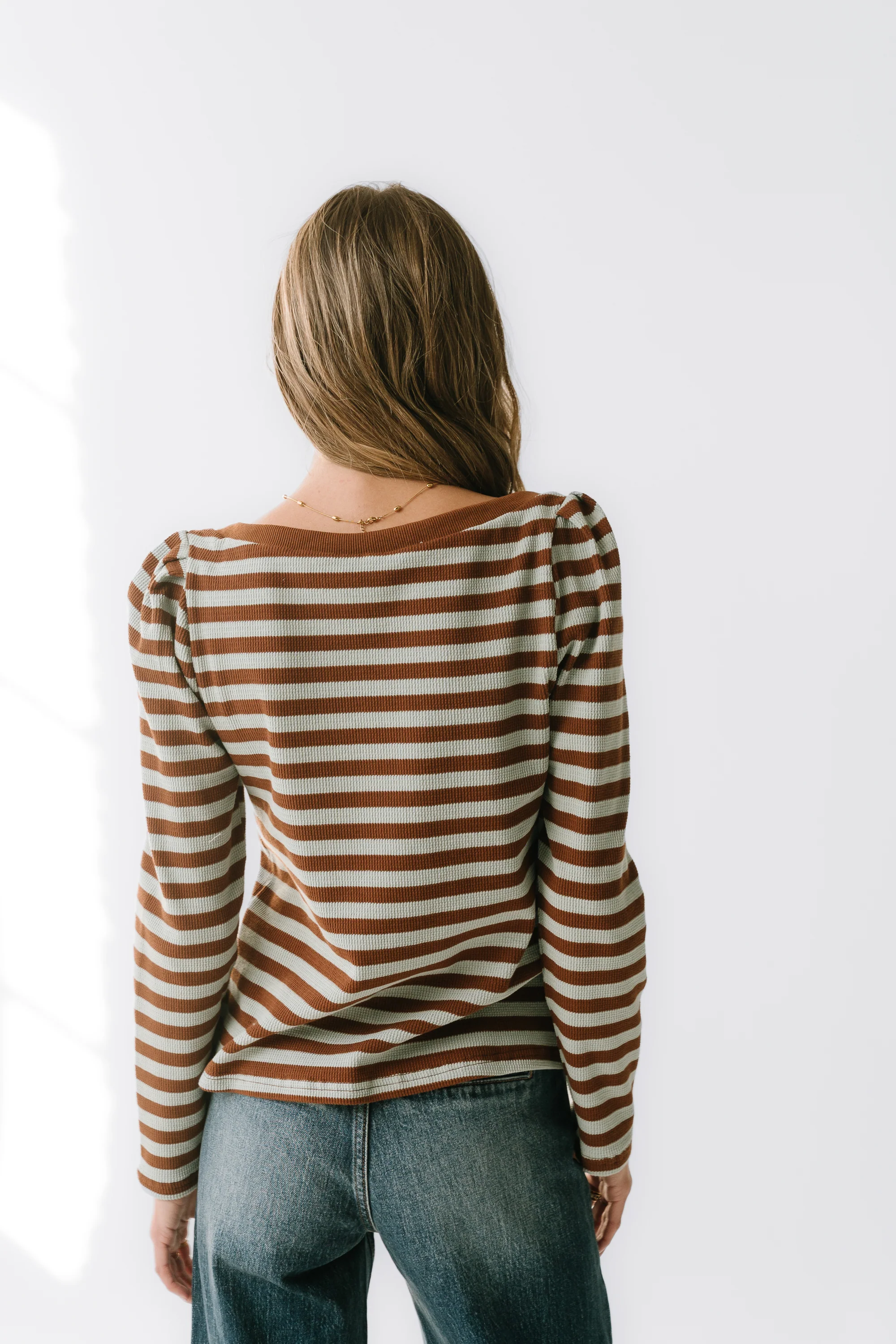 Kathy Waffle Knit Top in Brown - FINAL SALE - Image 2