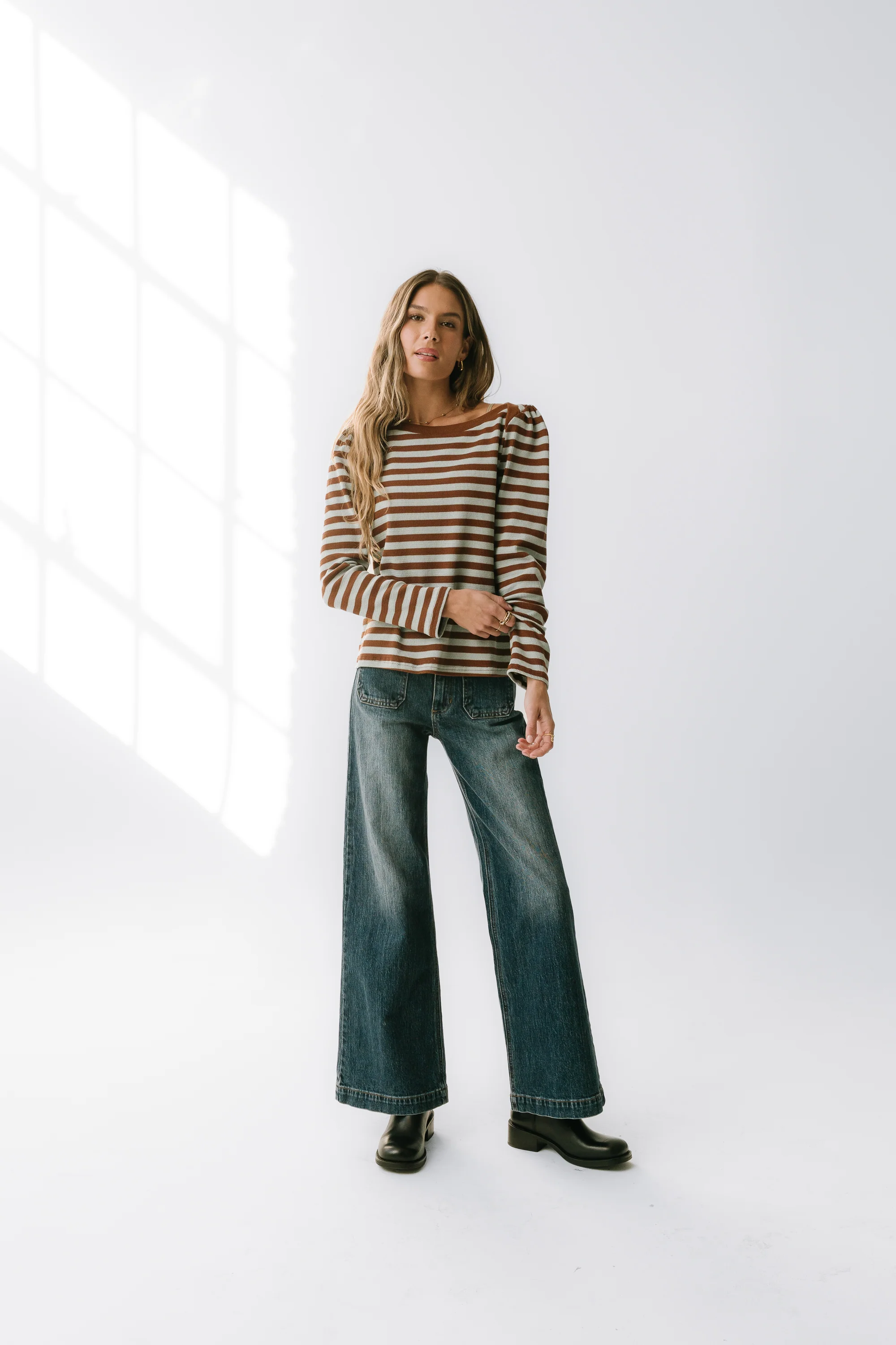 Kathy Waffle Knit Top in Brown - FINAL SALE - Image 7