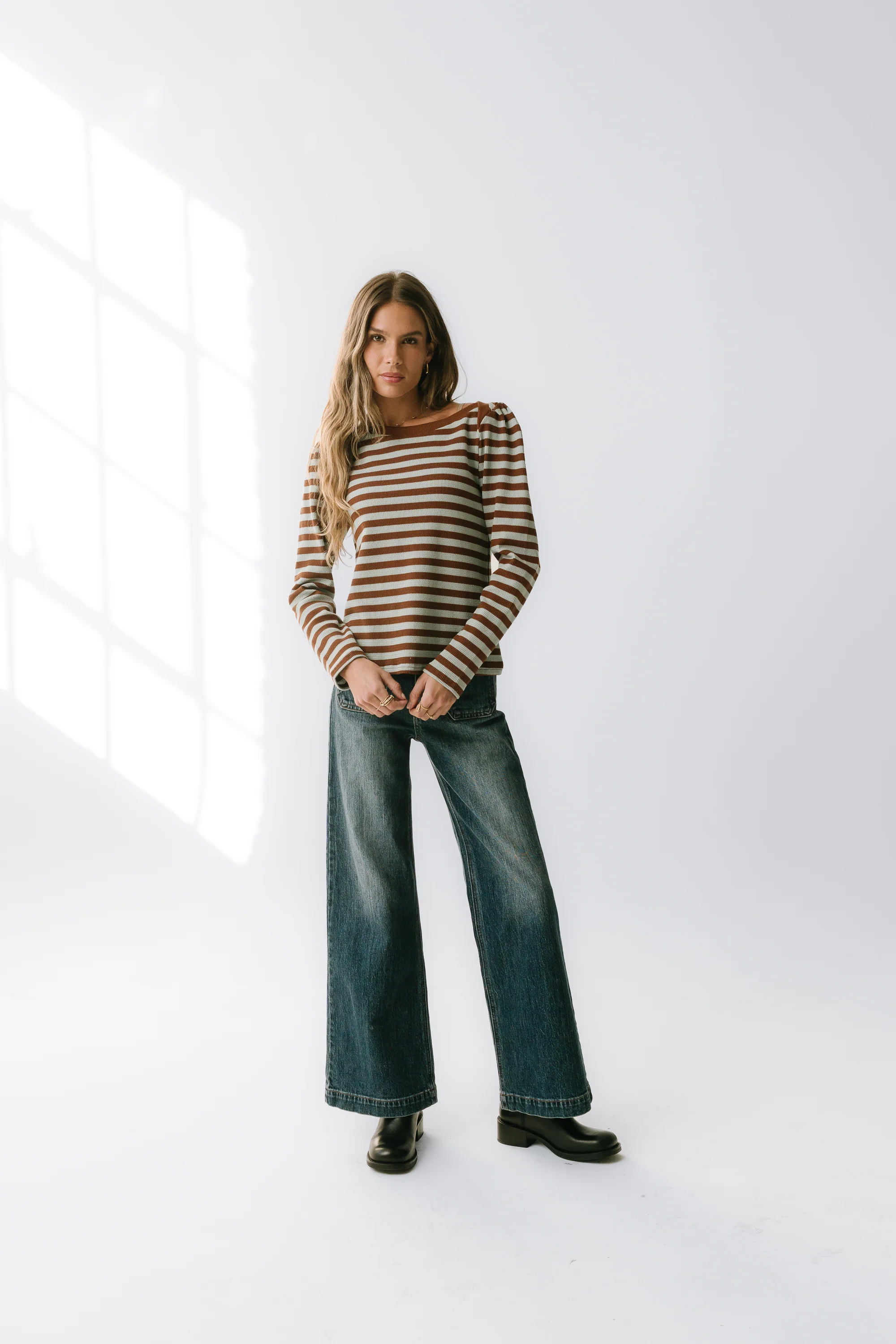 Kathy Waffle Knit Top in Brown - FINAL SALE - Image 9