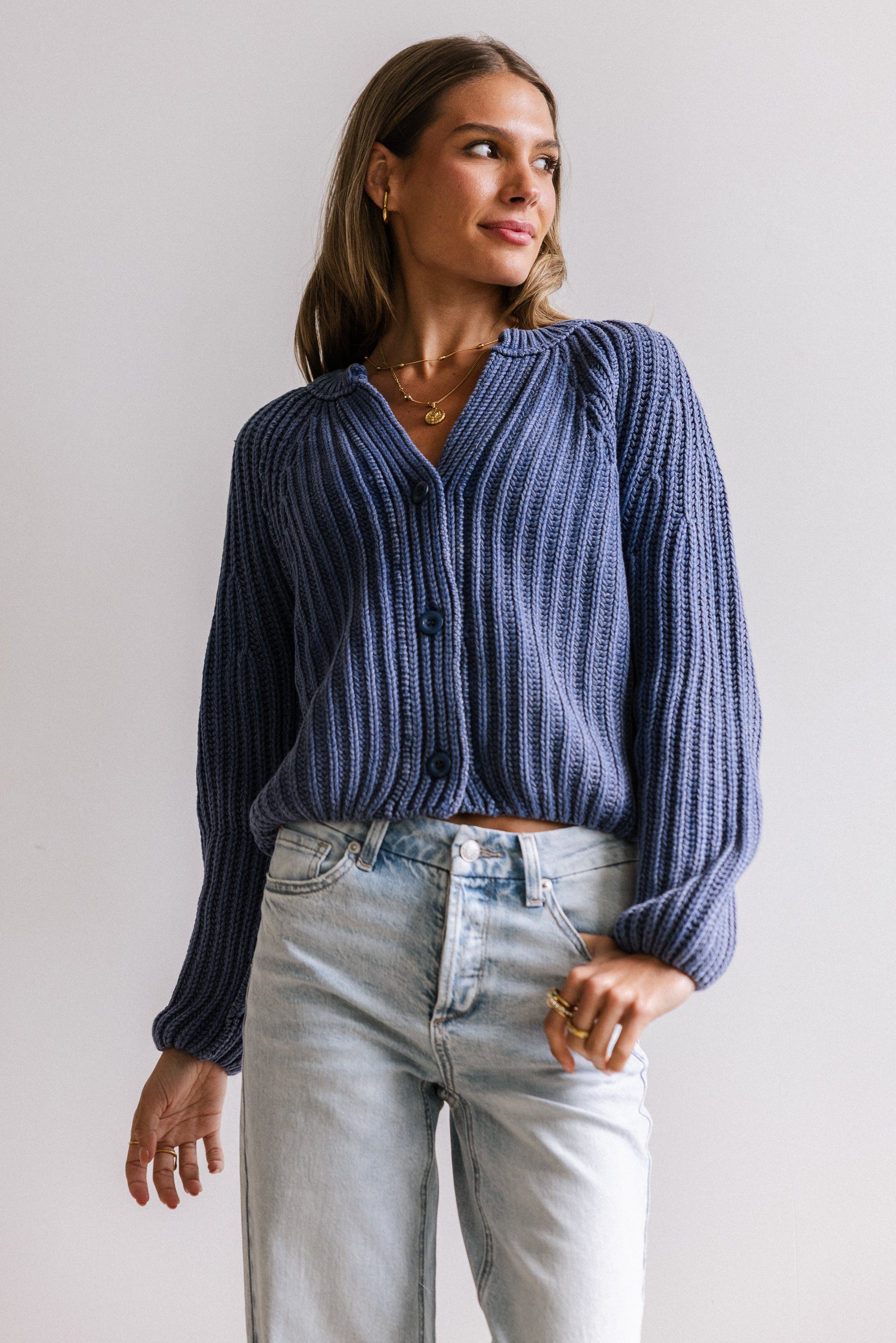 Katie Knit Cardigan in Navy - FINAL SALE - Image 7