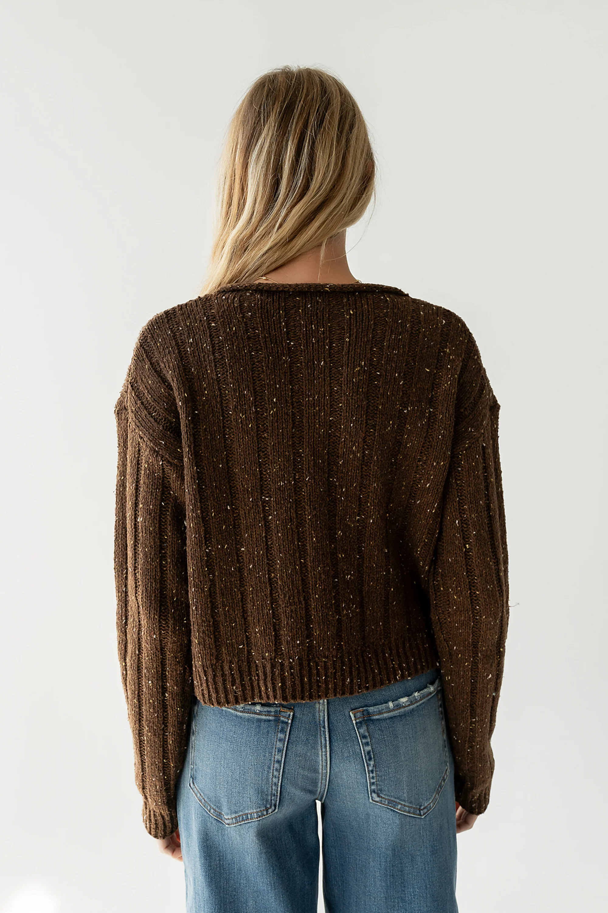 Katira Button Up Sweater in Brown - Image 5