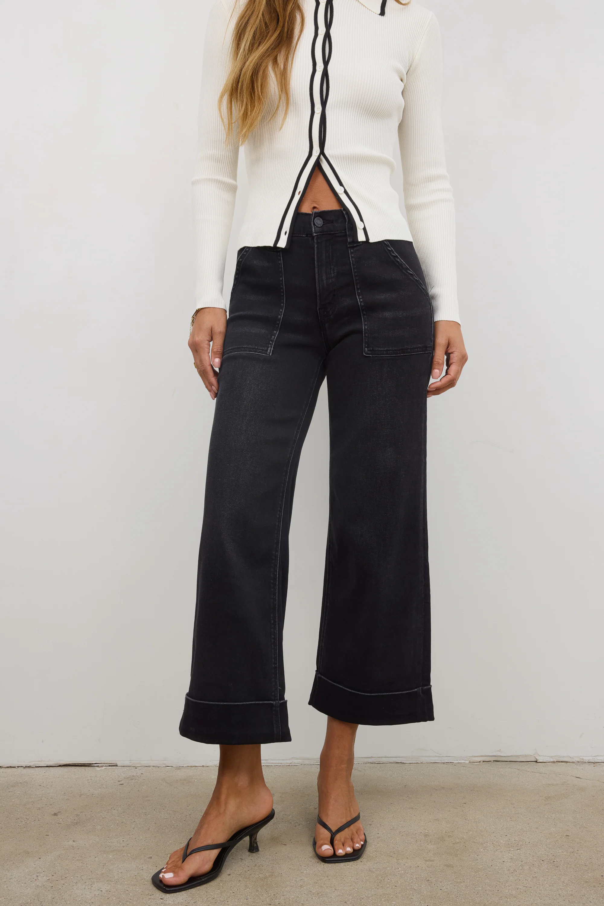 Kayden Cuffed Wide Leg Jeans - FINAL SALE - Image 3