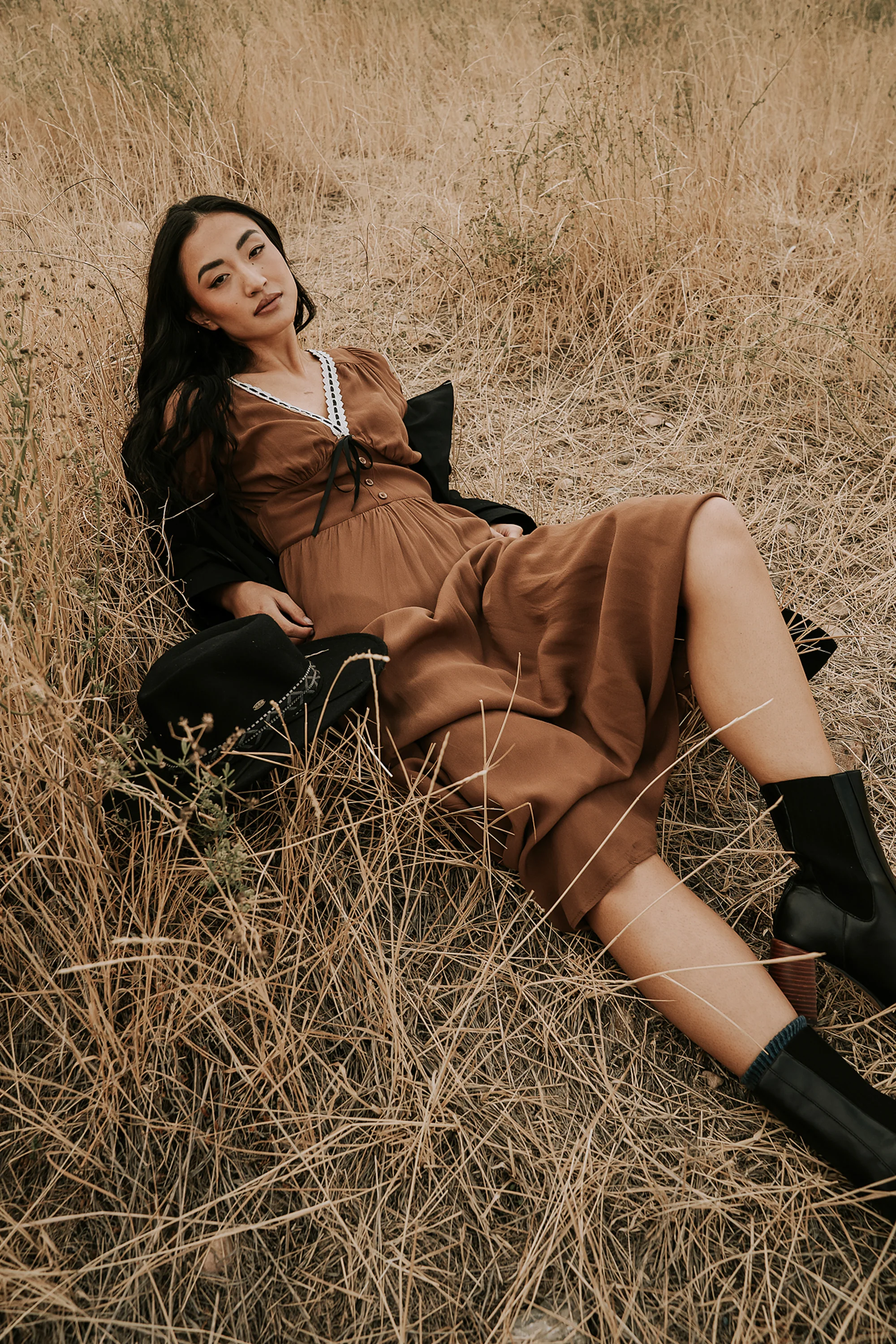 Kaydence Maxi Dress in Brown - FINAL SALE - Image 3