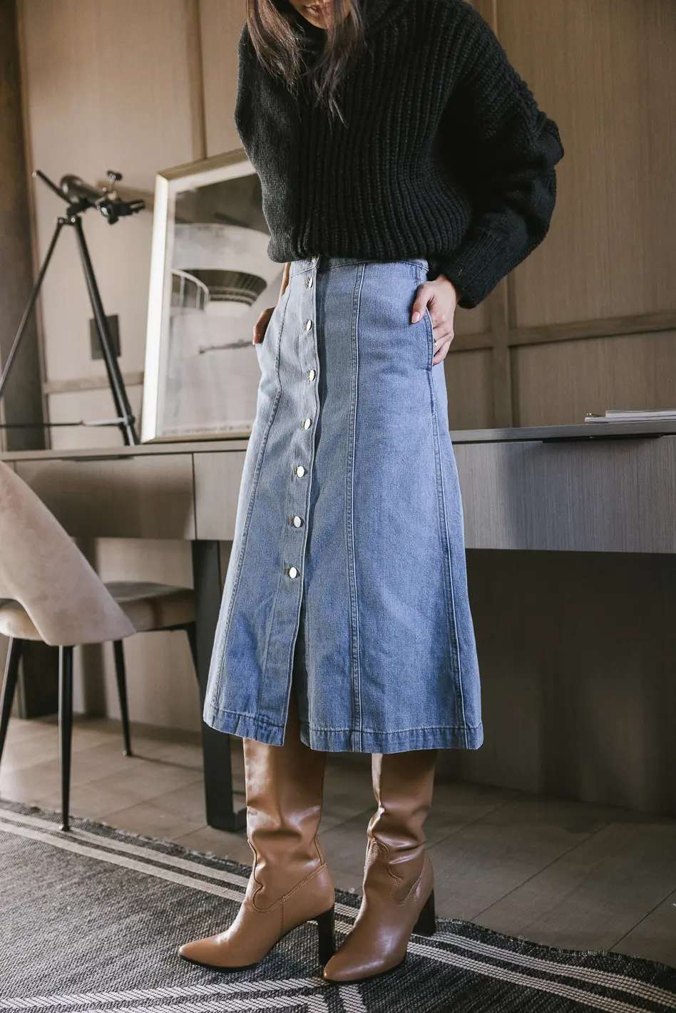 Kaylee Button Denim Skirt - FINAL SALE - Image 3