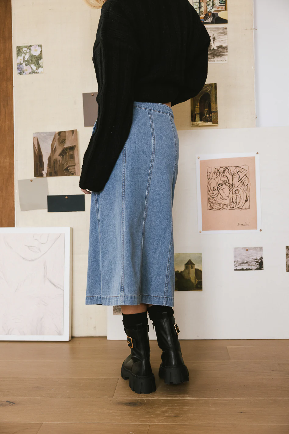 Kaylee Button Denim Skirt - FINAL SALE - Image 5
