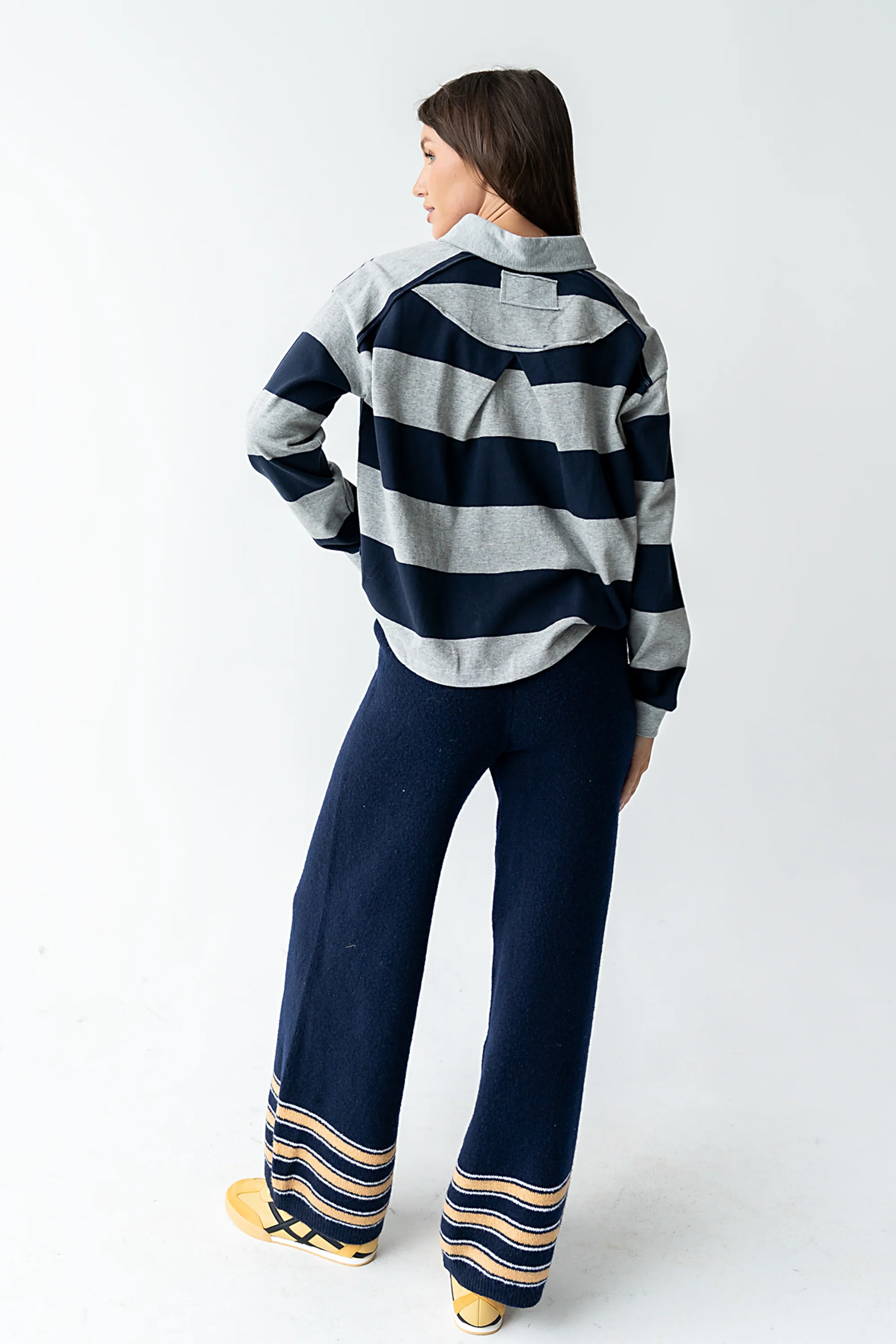 Kaysen Striped Top in Navy - FINAL SALE - Image 3