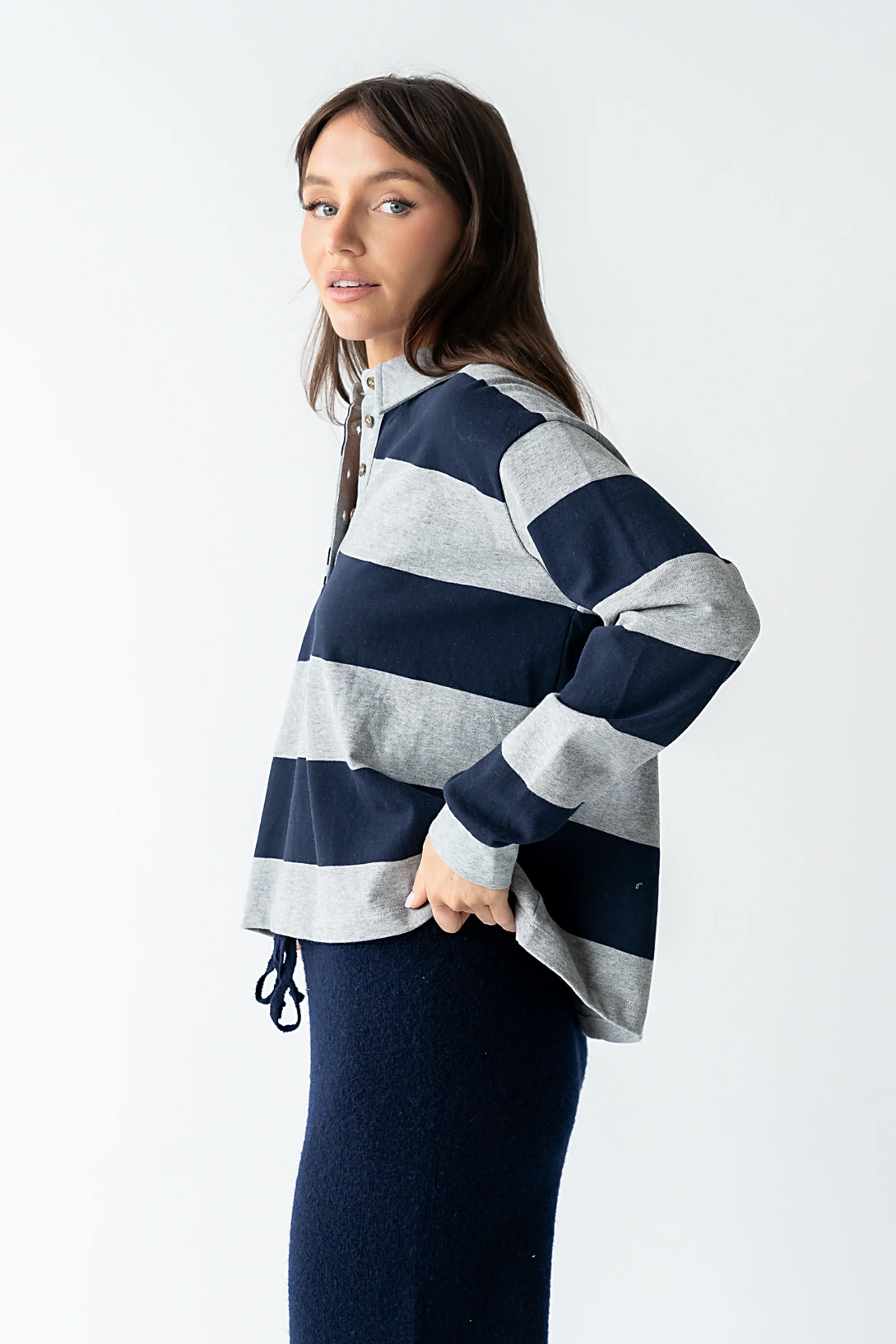 Kaysen Striped Top in Navy - FINAL SALE - Image 4