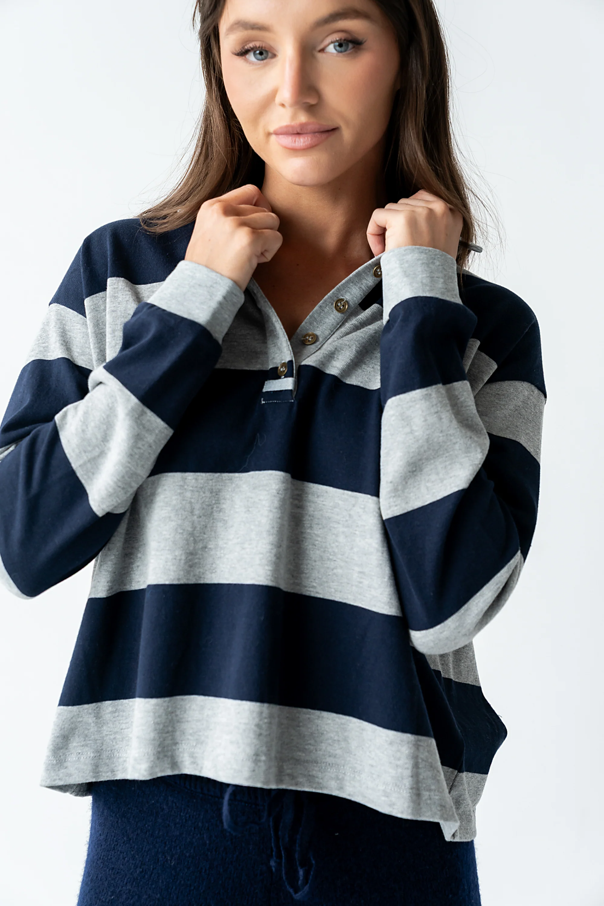 Kaysen Striped Top in Navy - FINAL SALE - Image 5