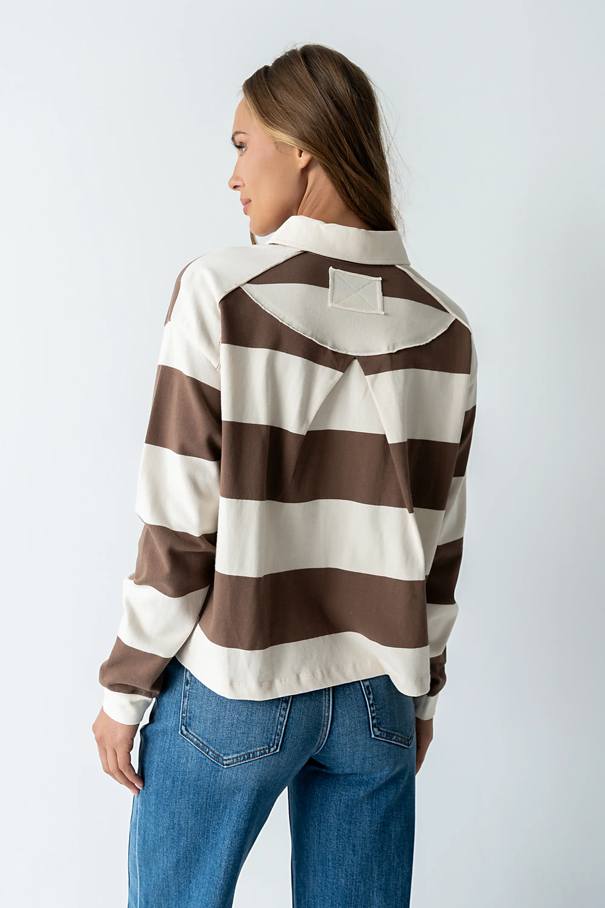 Kaysen Striped Top in Taupe - FINAL SALE - Image 3