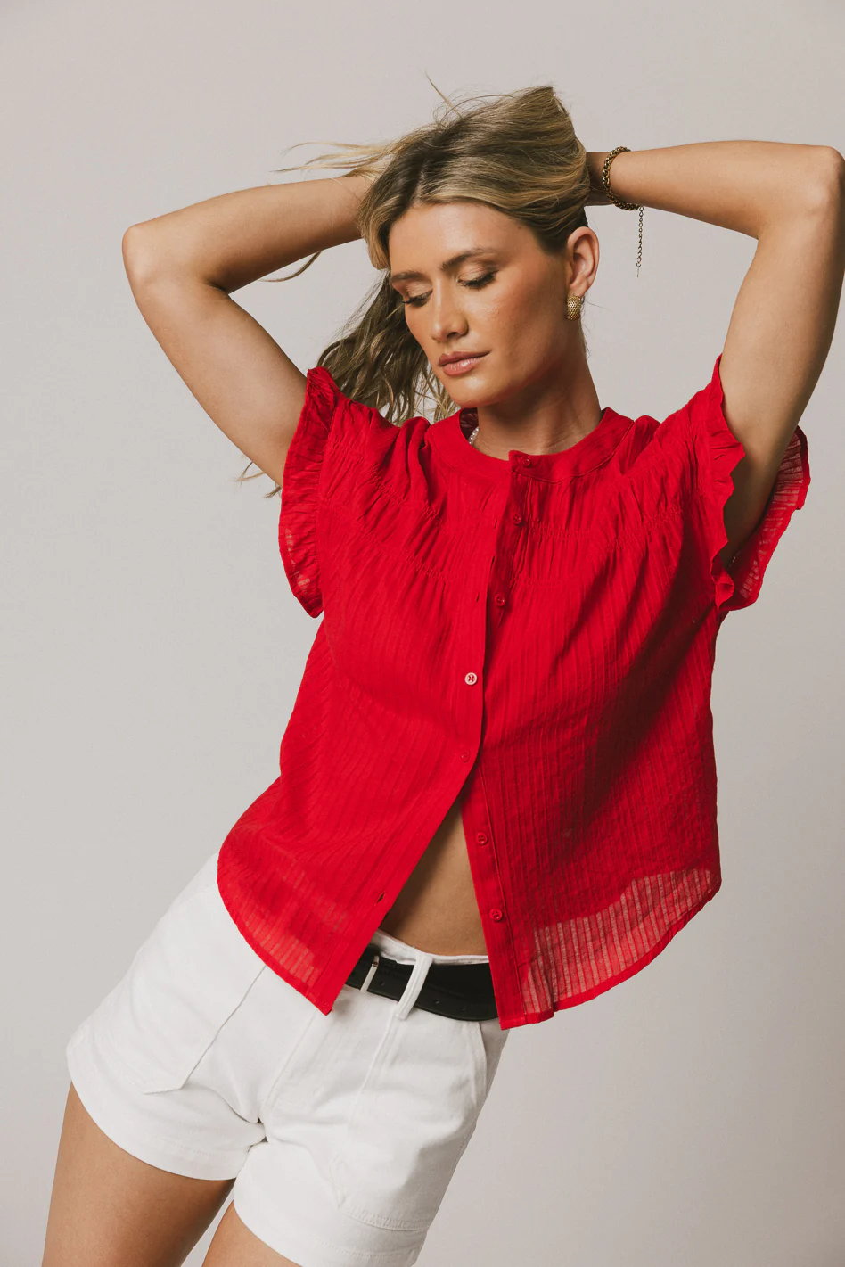 Kaytee Striped Top in Red - Image 2