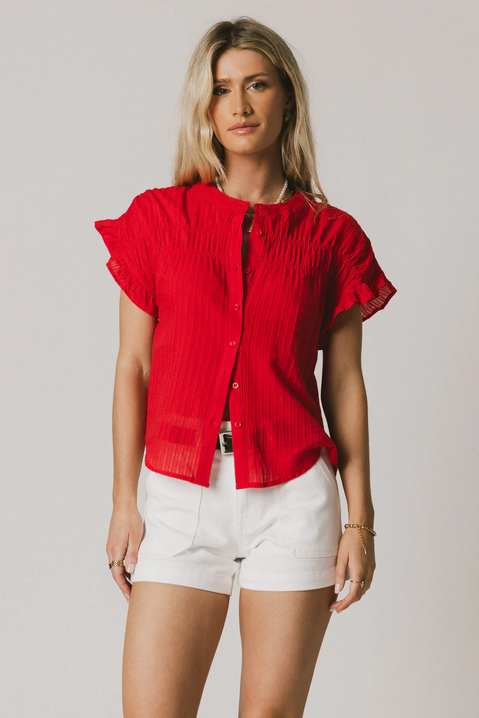 Kaytee Striped Top in Red - Image 4