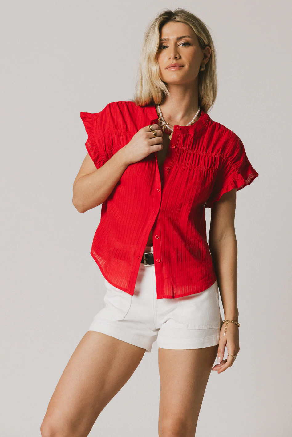 Kaytee Striped Top in Red - Image 6