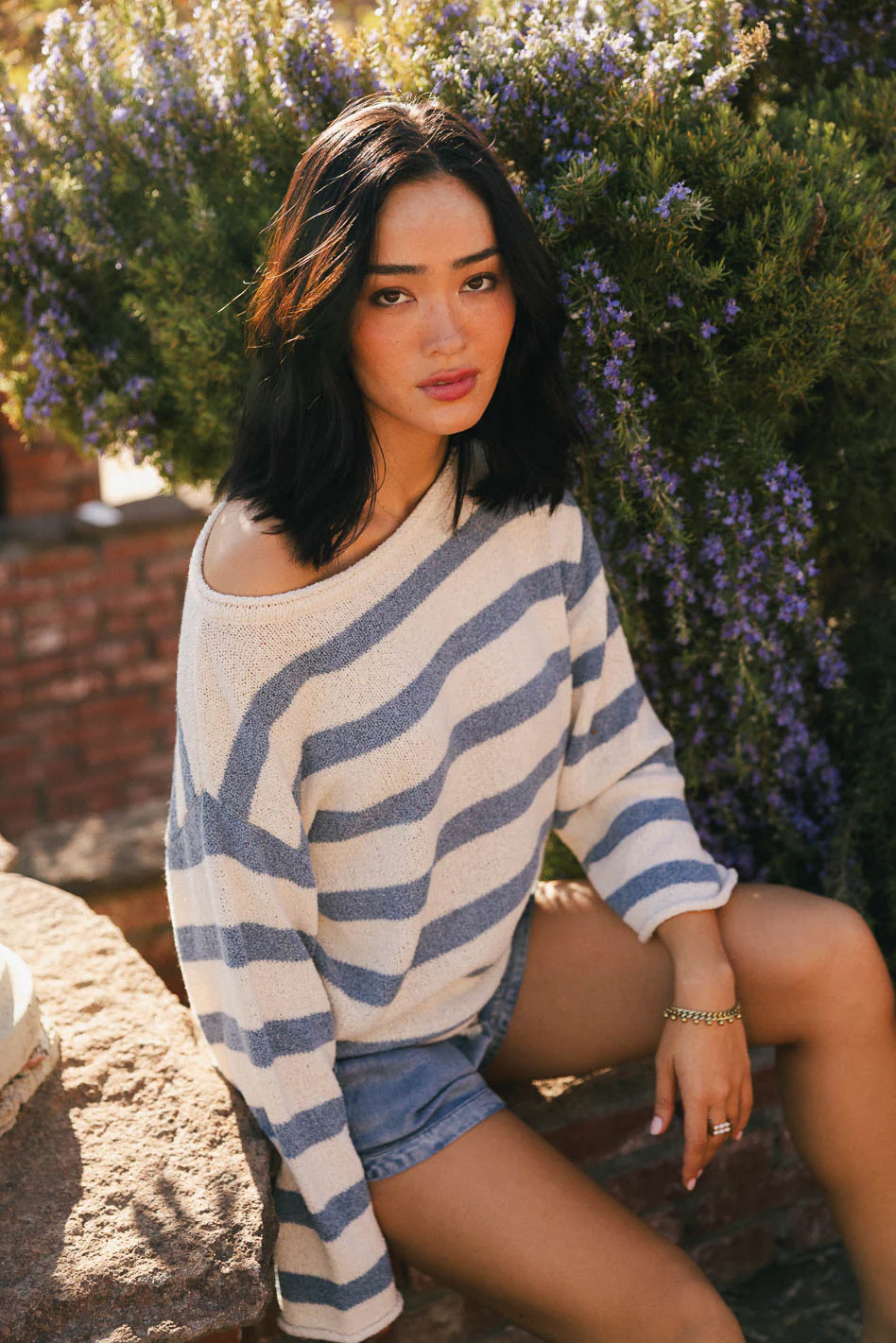 Kelsey Striped Sweater in Blue - FINAL SALE - Image 2