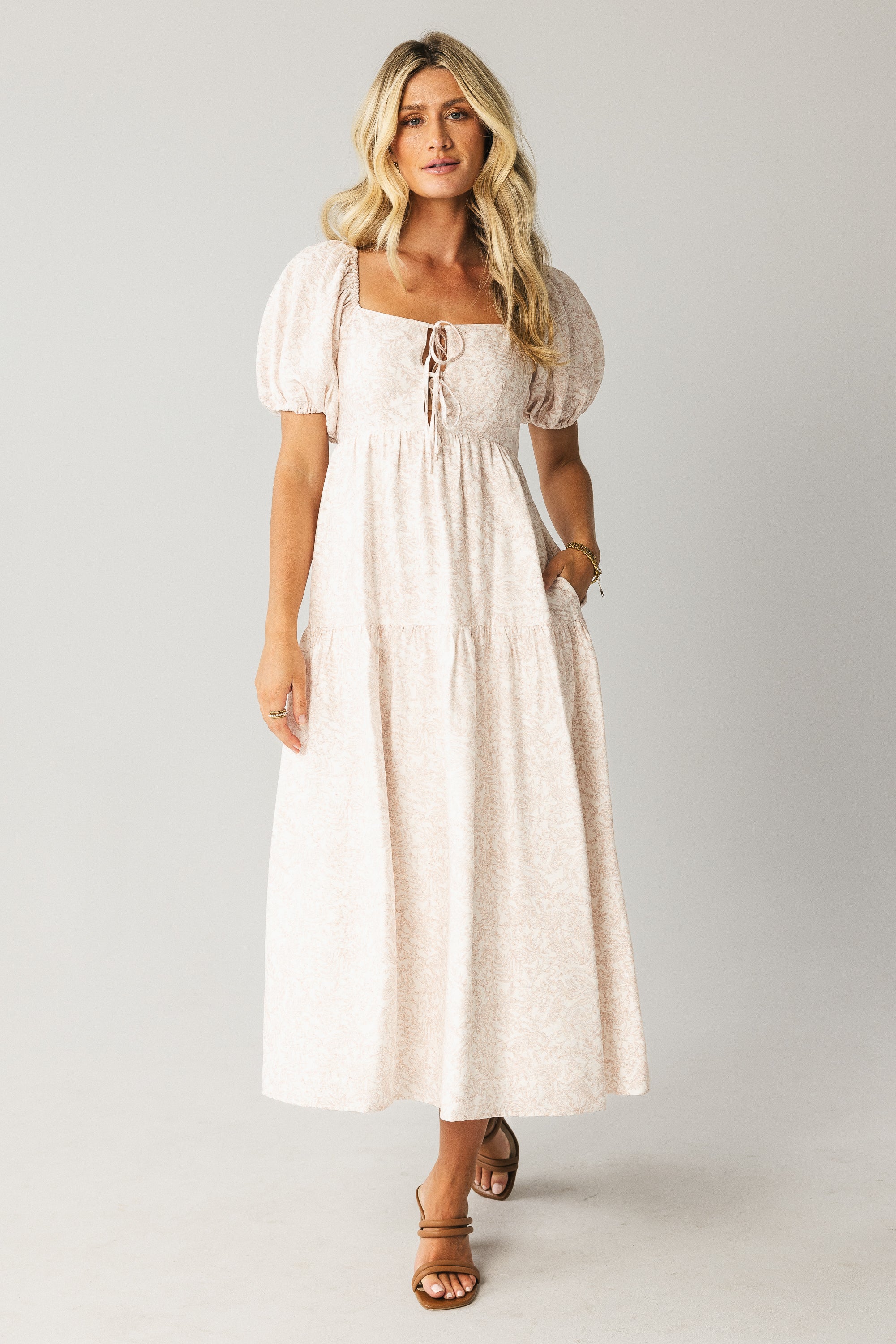 Kelsie Floral Midi Dress in Pink - FINAL SALE - Image 4