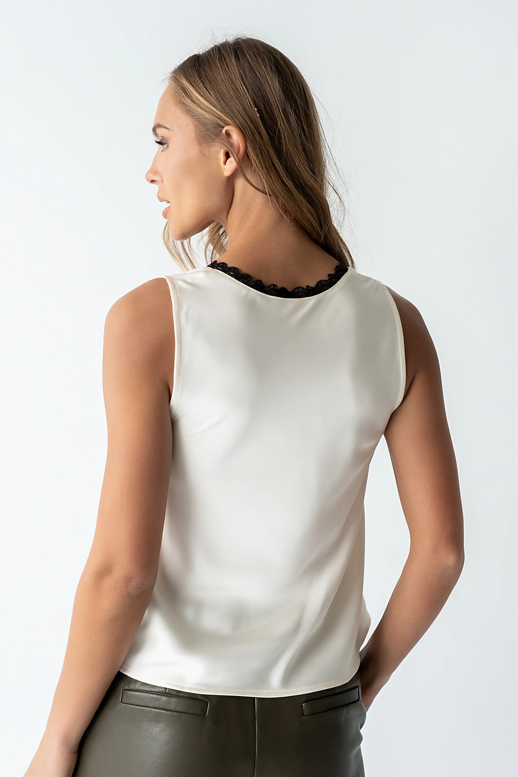 Kendall Satin Top in Cream - Image 3