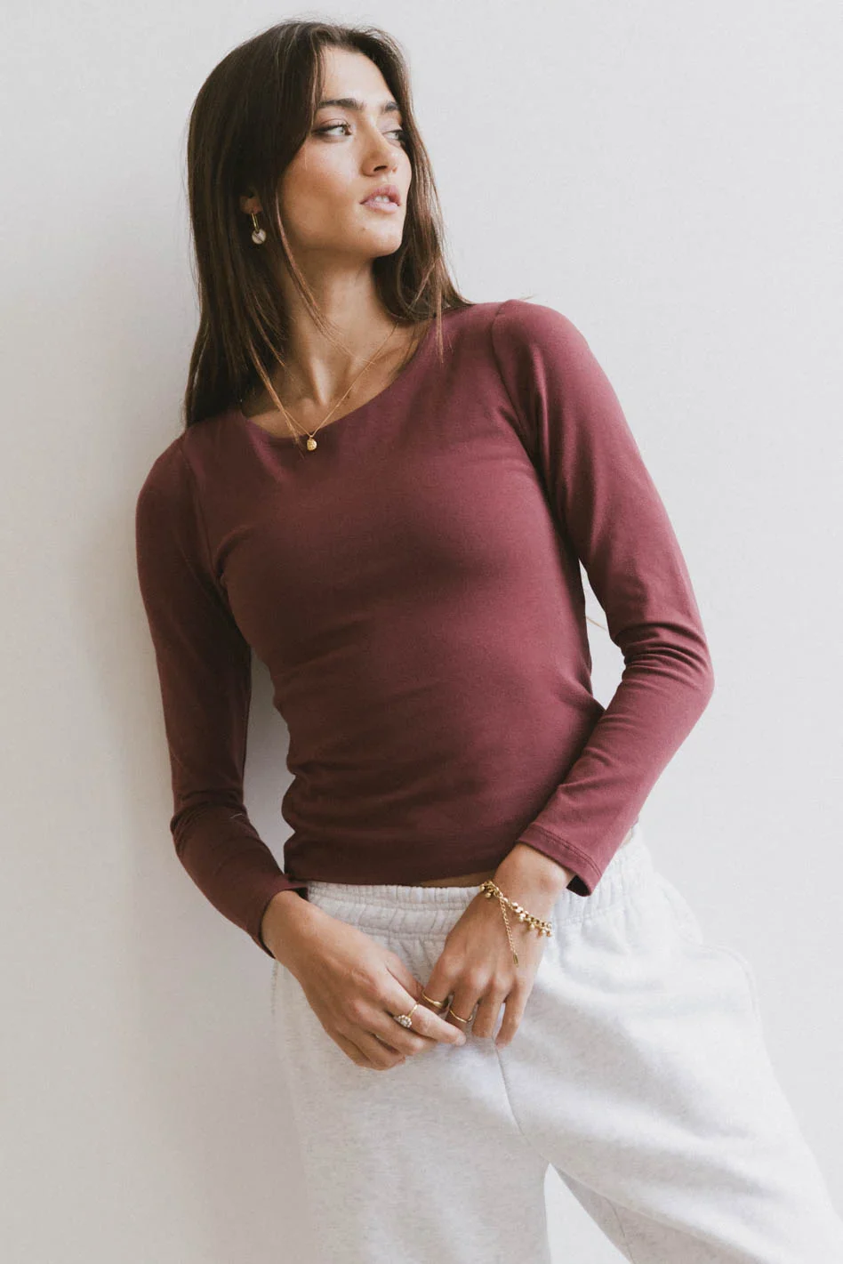 Kendra Basic Top in Berry - FINAL SALE - Image 3