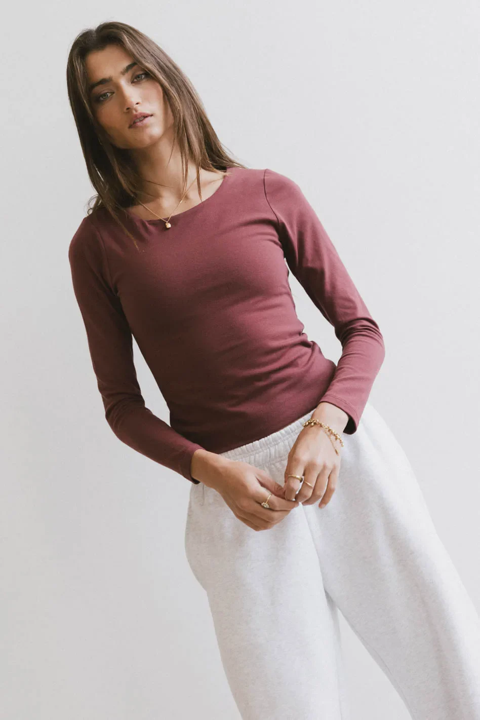Kendra Basic Top in Berry - FINAL SALE - Image 4