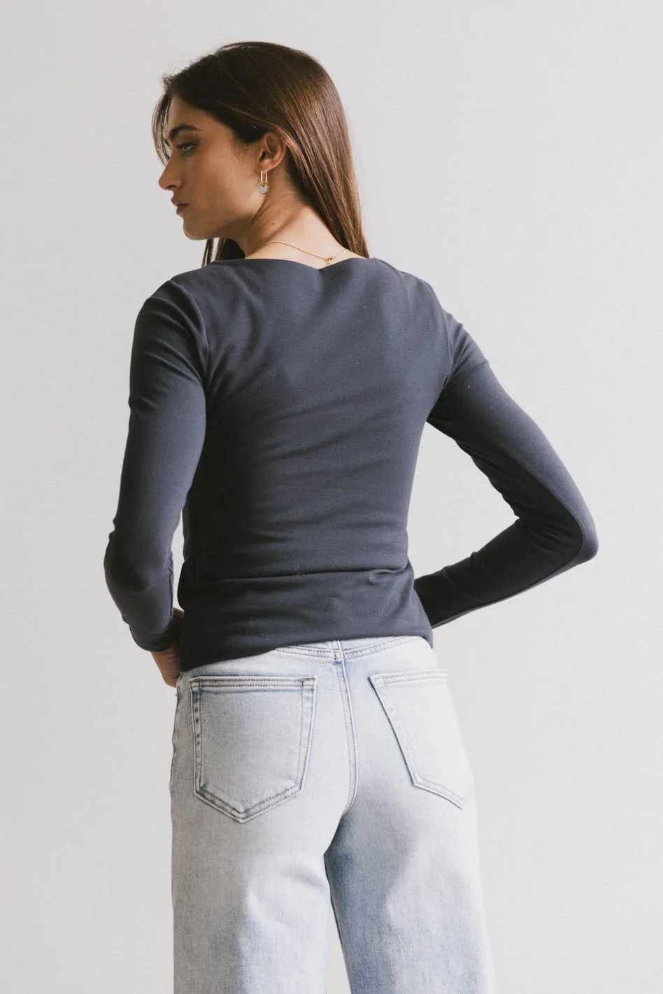 Kendra Basic Top in Charcoal - FINAL SALE - Image 4