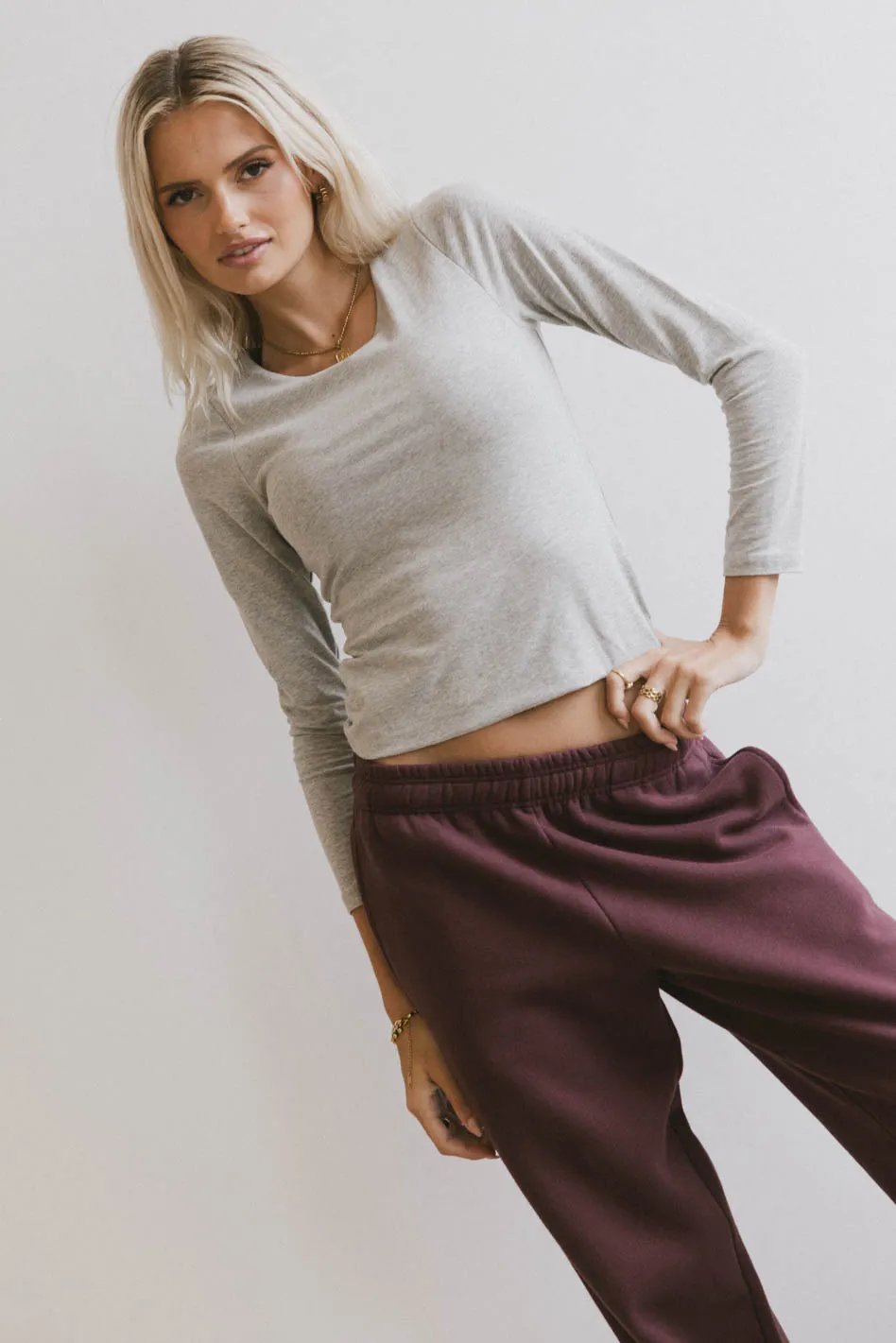 Kendra Basic Top in Heather Grey - FINAL SALE - Image 3