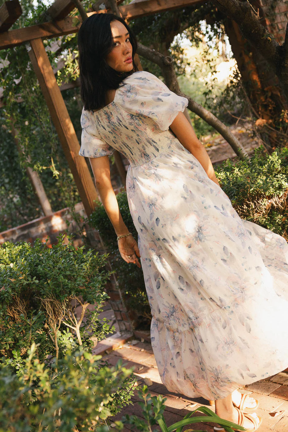 Kendry Floral Maxi Dress in Blue - FINAL SALE - Image 5