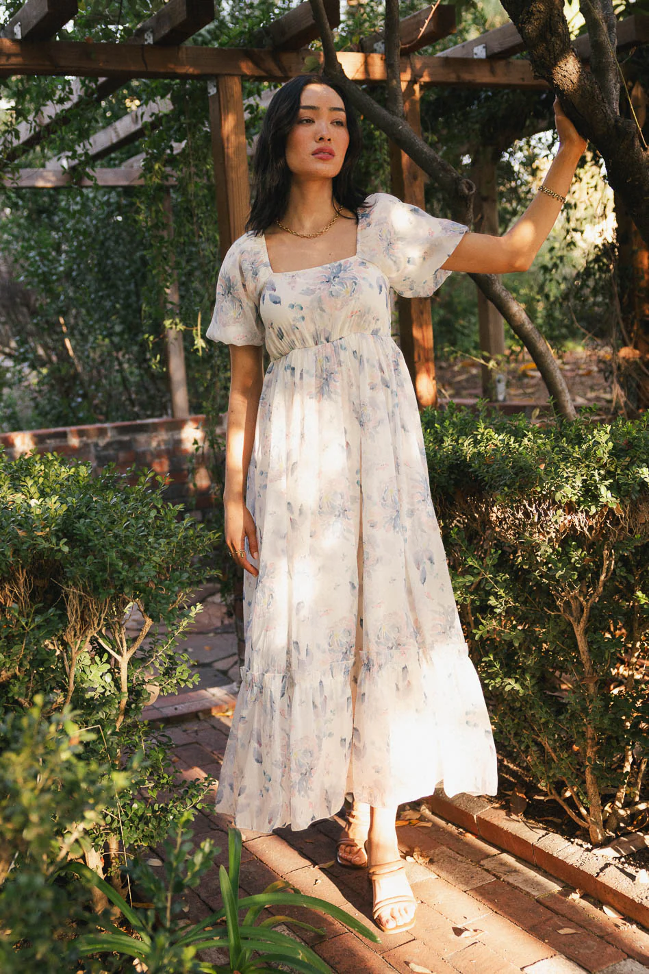 Kendry Floral Maxi Dress in Blue - FINAL SALE - Image 6