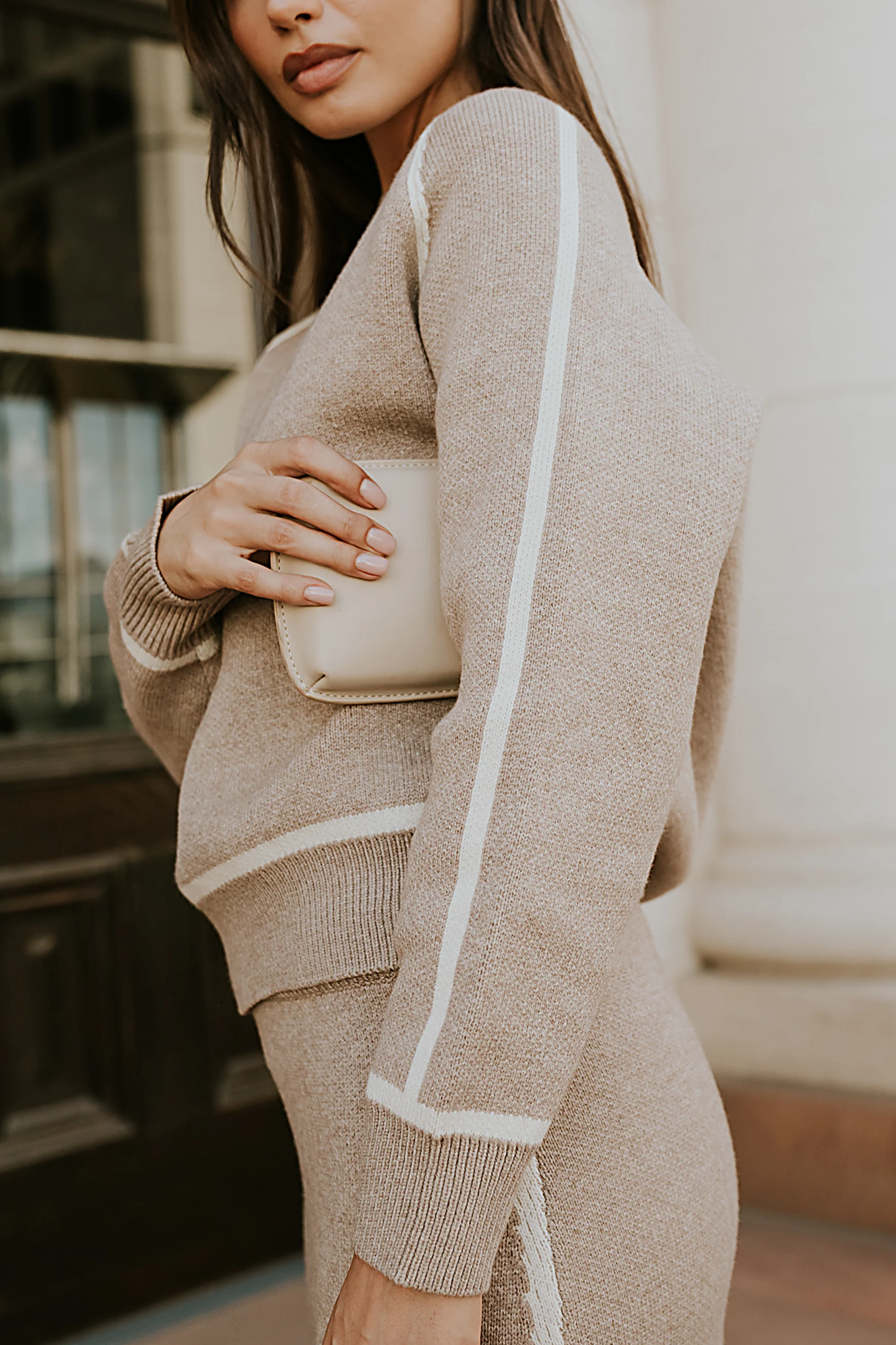 Kenna Contrast Sweater in Oatmeal - Image 6