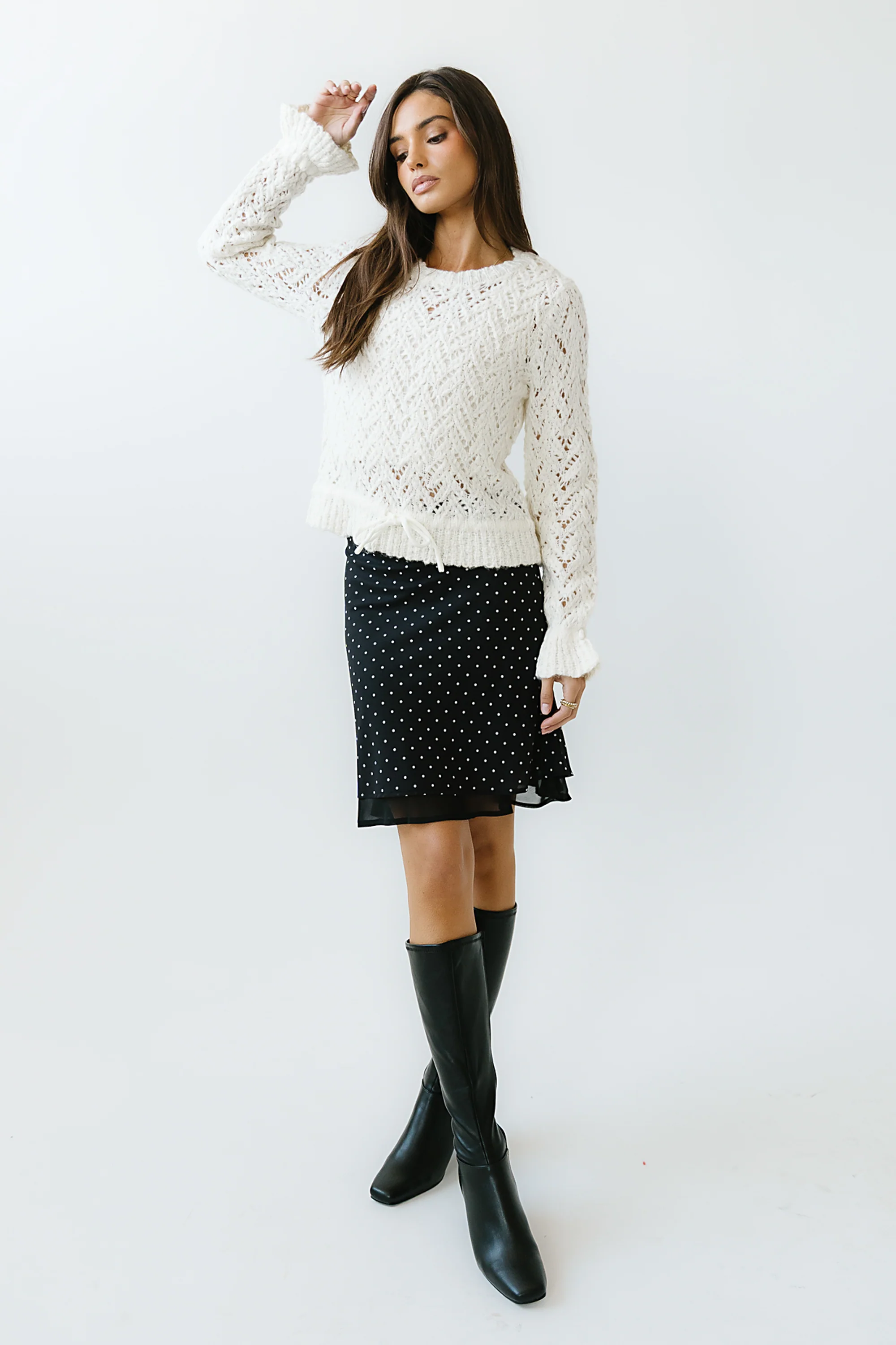 Kennedy Polka Dot Skirt in Black - Image 6