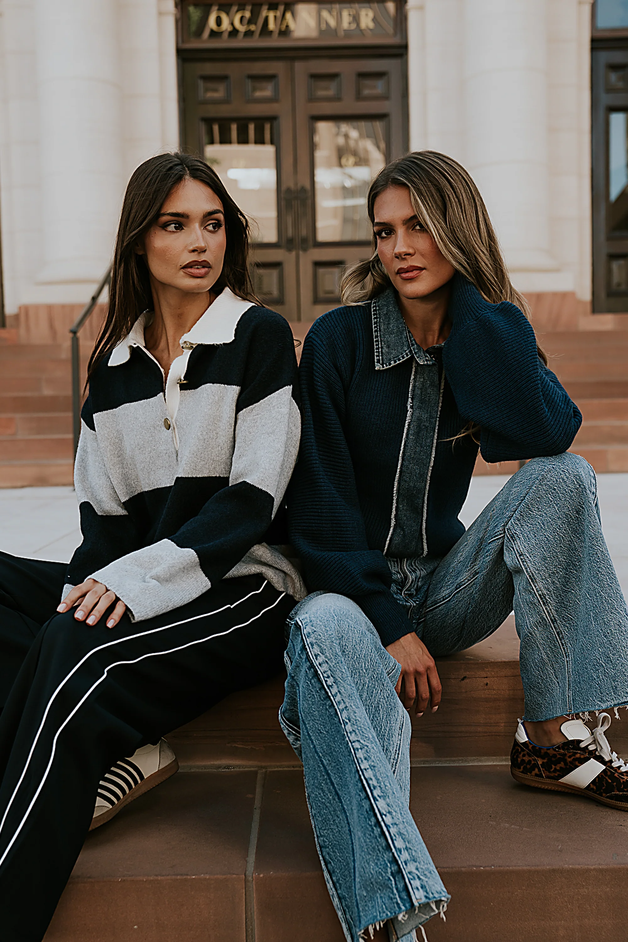 Kenzie Striped Sweater in Navy - Image 7