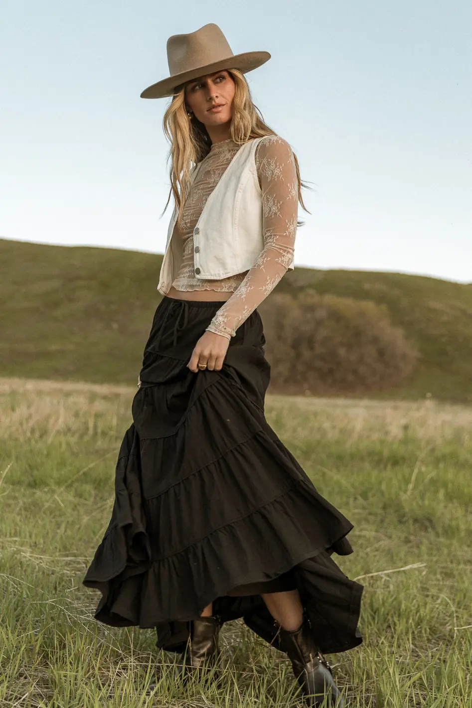 Kenzington Tiered Skirt Black - Image 3