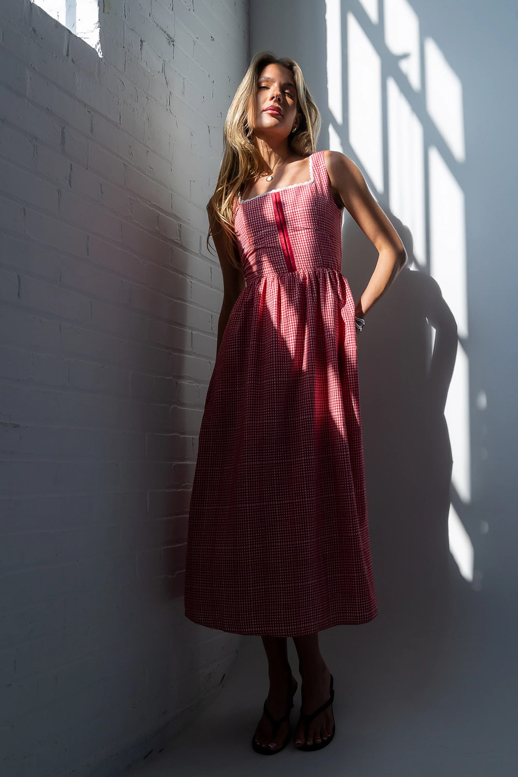 Kenzy Plaid Midi Dress - Image 3