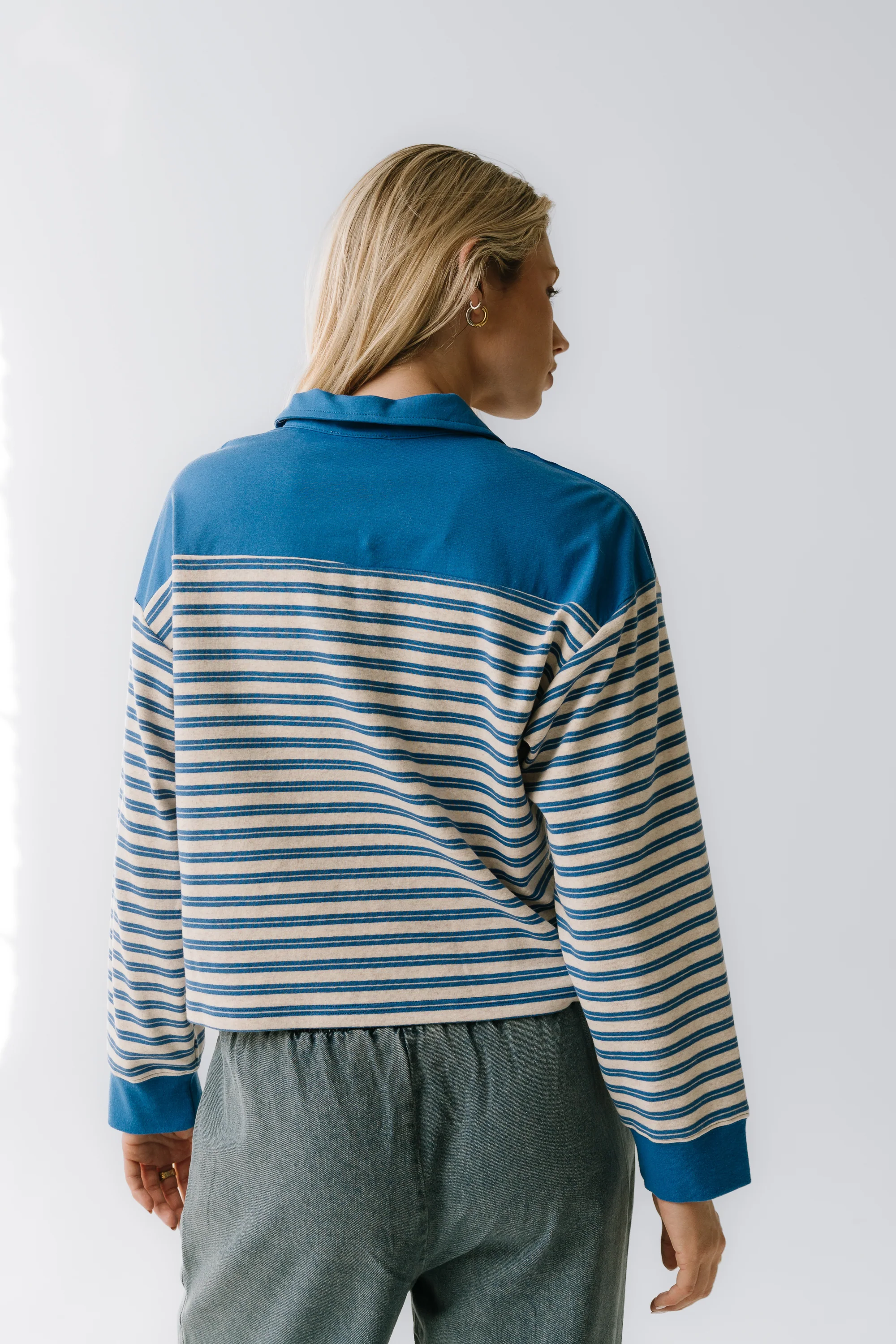 Kessie Striped Top in Blue - FINAL SALE - Image 2