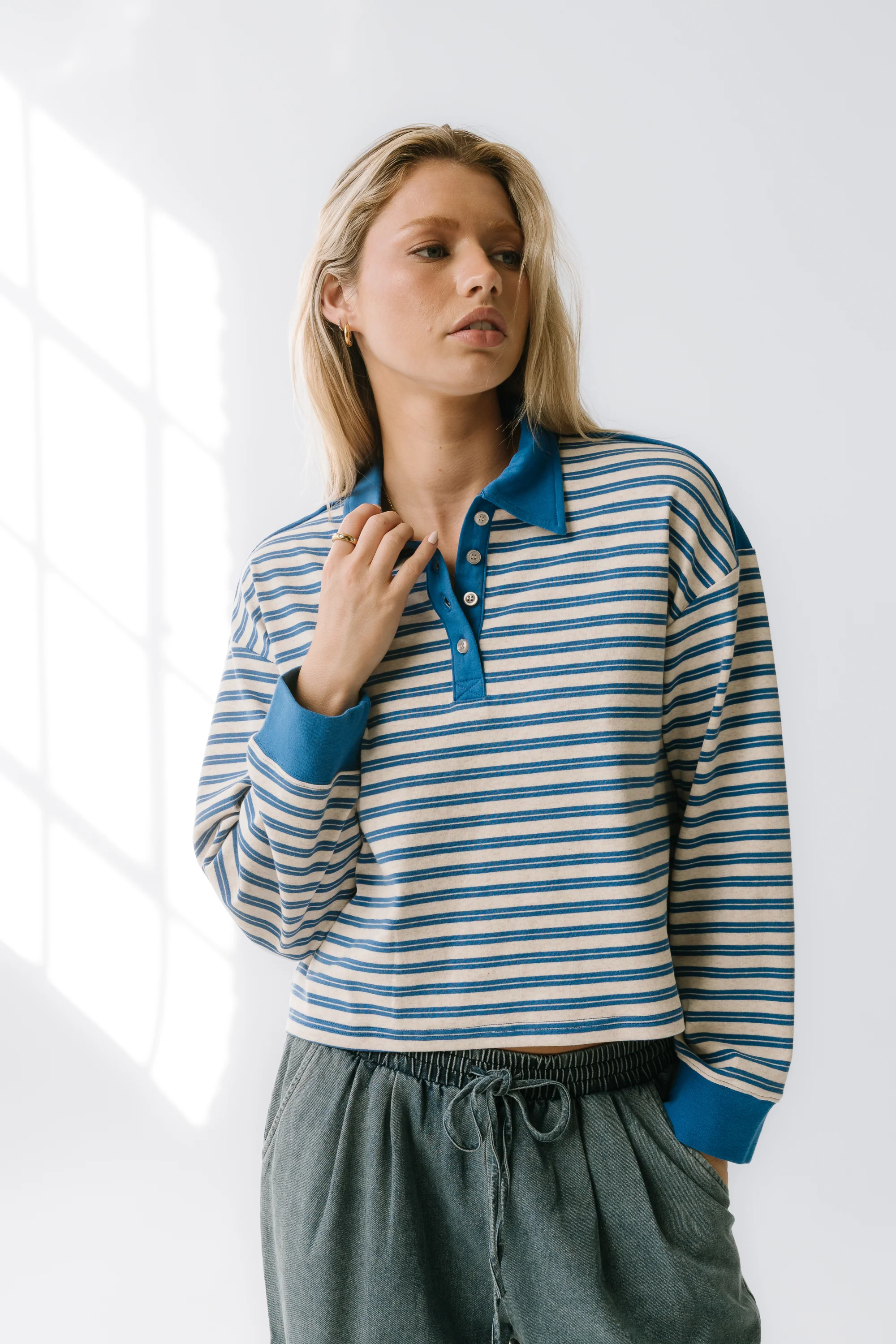 Kessie Striped Top in Blue - FINAL SALE - Image 4
