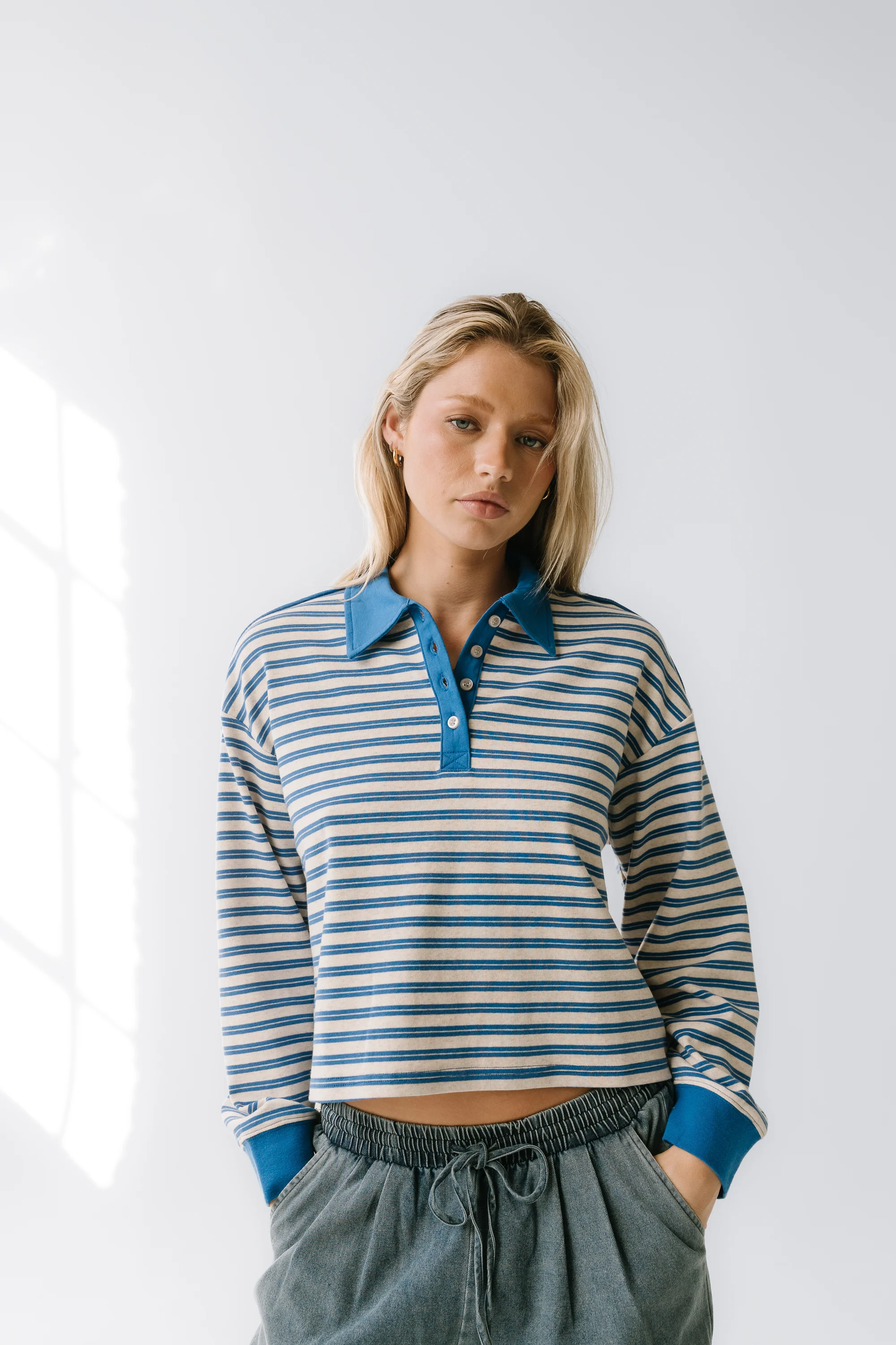 Kessie Striped Top in Blue - FINAL SALE - Image 5