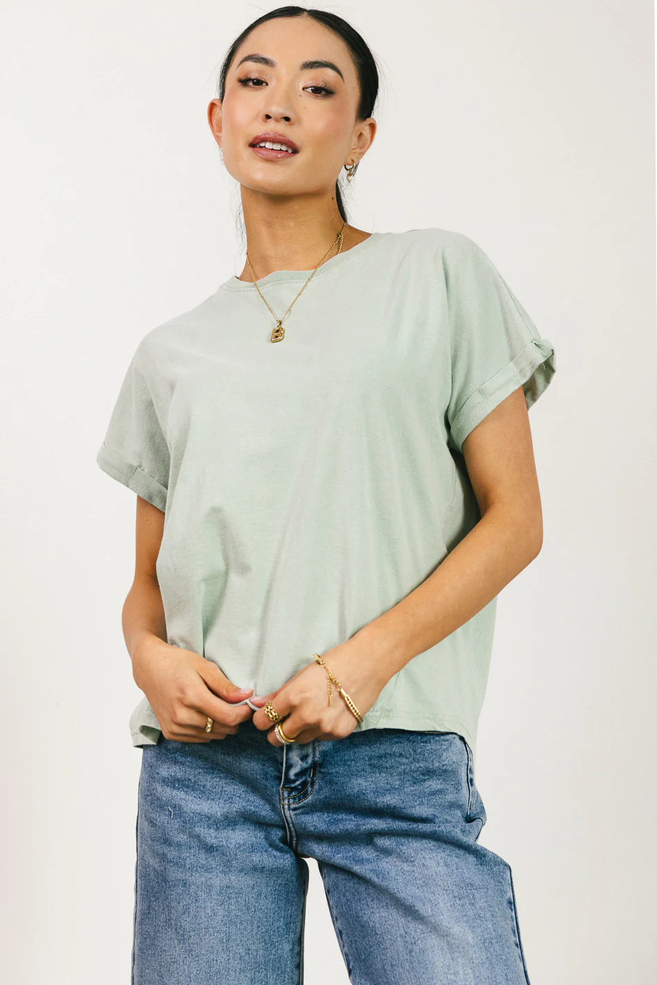 Khloe Knit Top in Sage - FINAL SALE - Image 2