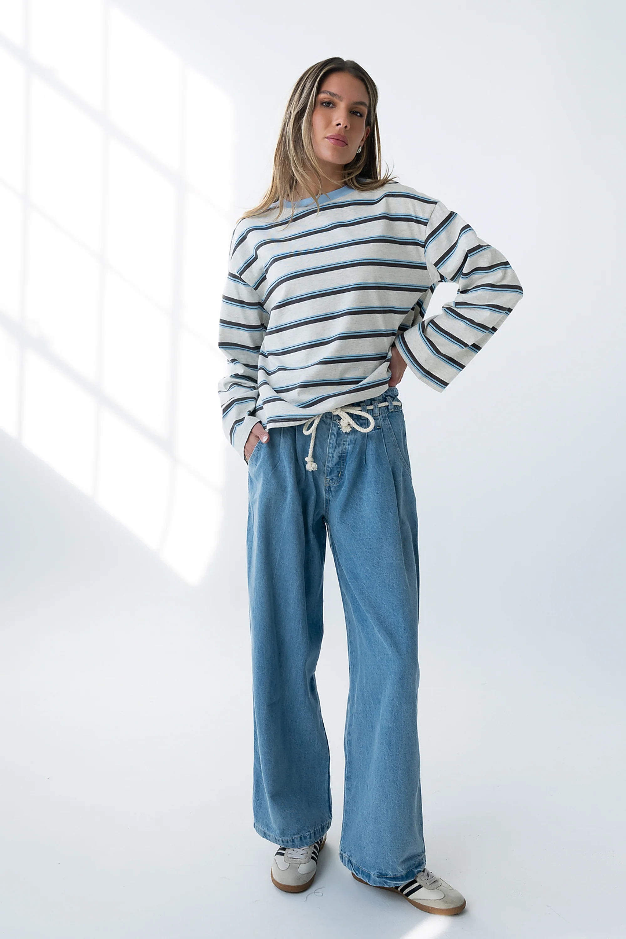 Kiana Striped Top in Grey - FINAL SALE - Image 7