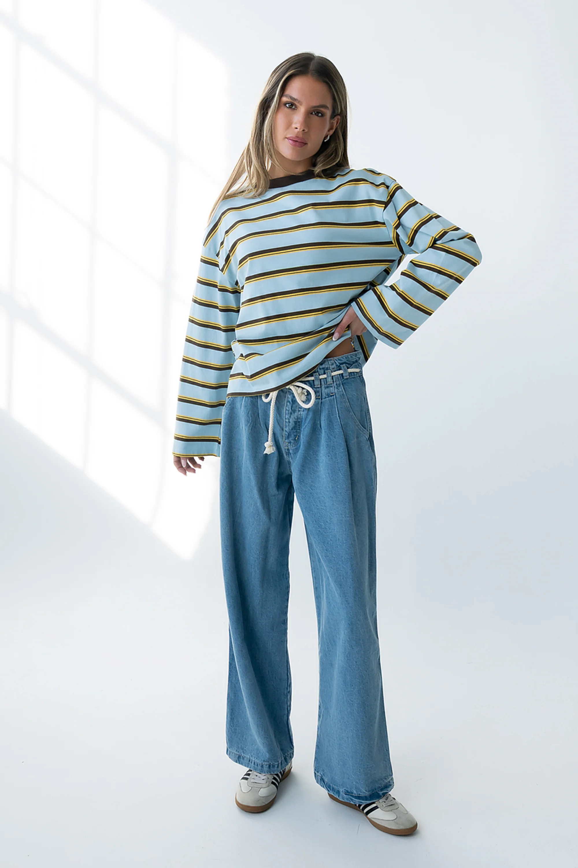 Kiana Striped Top in Light Blue - FINAL SALE - Image 5
