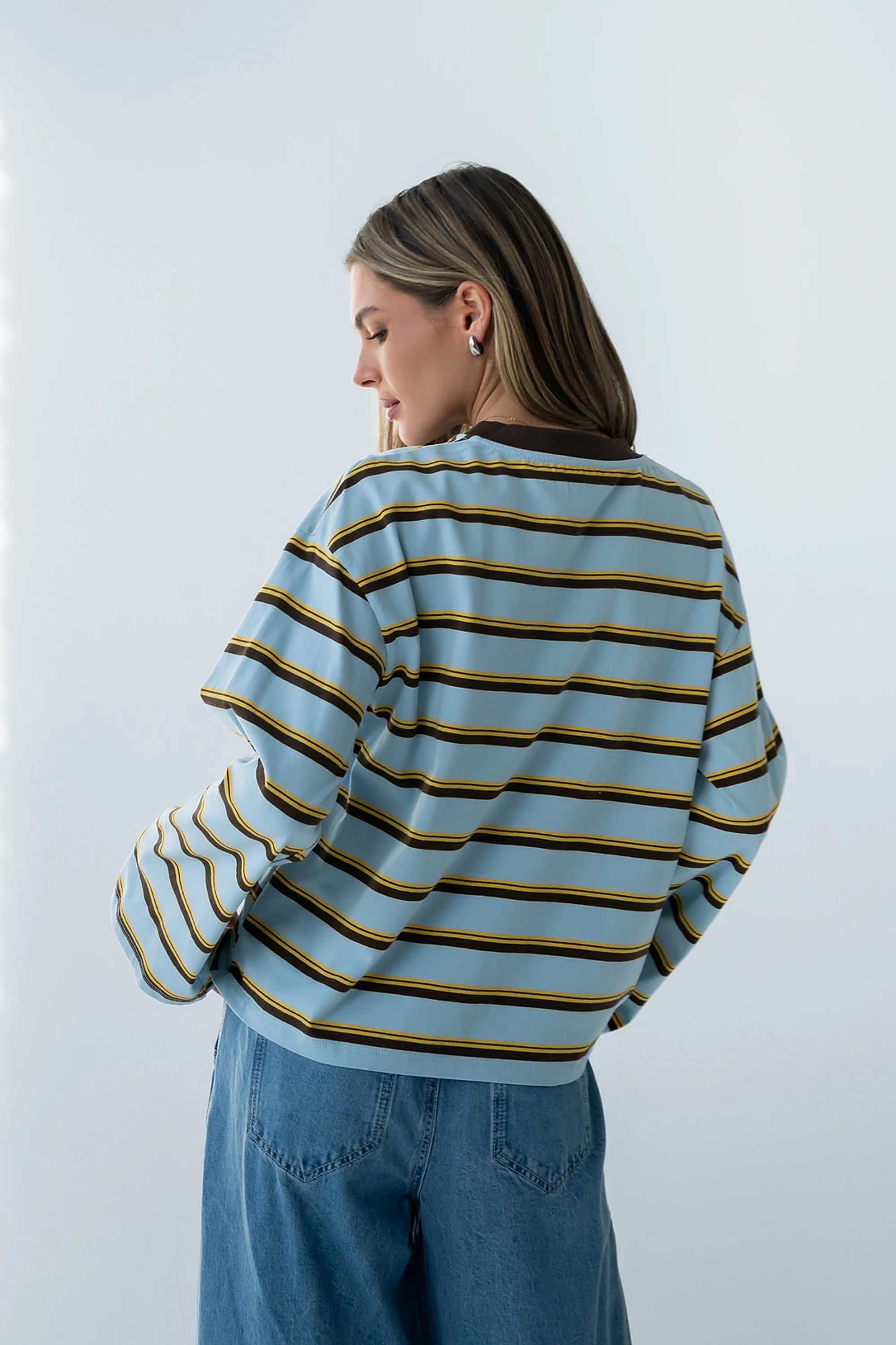 Kiana Striped Top in Light Blue - FINAL SALE - Image 7
