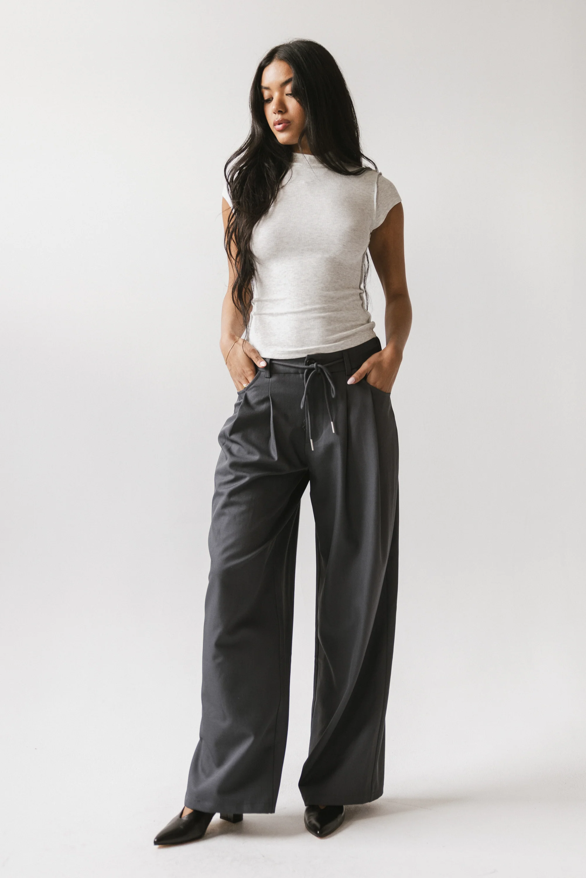 Kimberly Ribbed Top in Heather Grey - FINAL SALE - Image 5