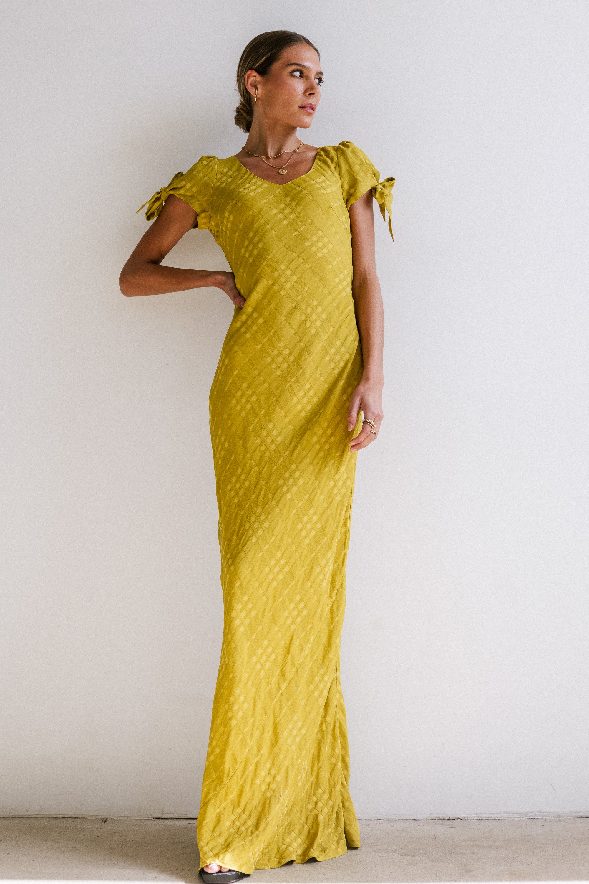 Kimmie Maxi Dress in Chartreuse - Image 6
