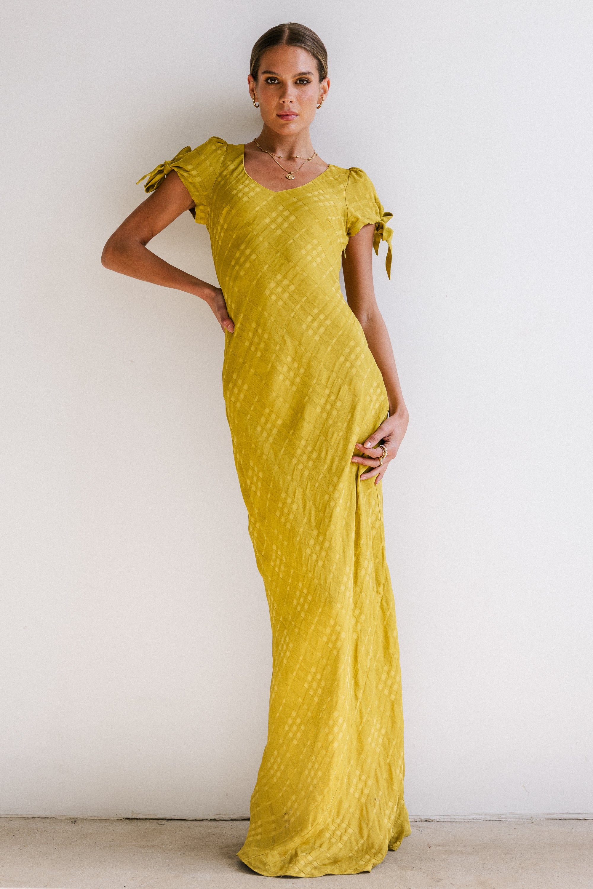 Kimmie Maxi Dress in Chartreuse - Image 9