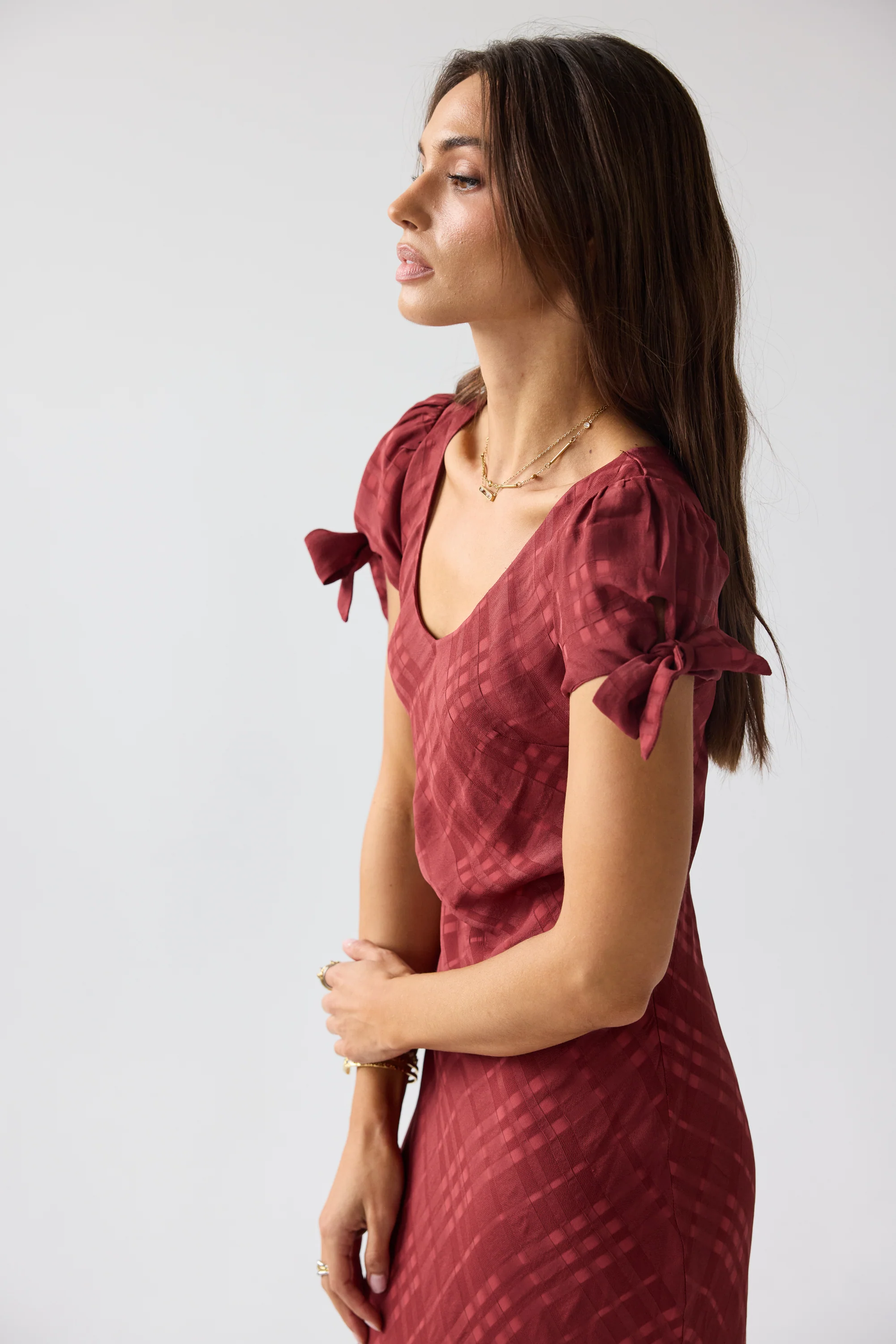 Kimmie Maxi Dress in Red-Brown - Image 10