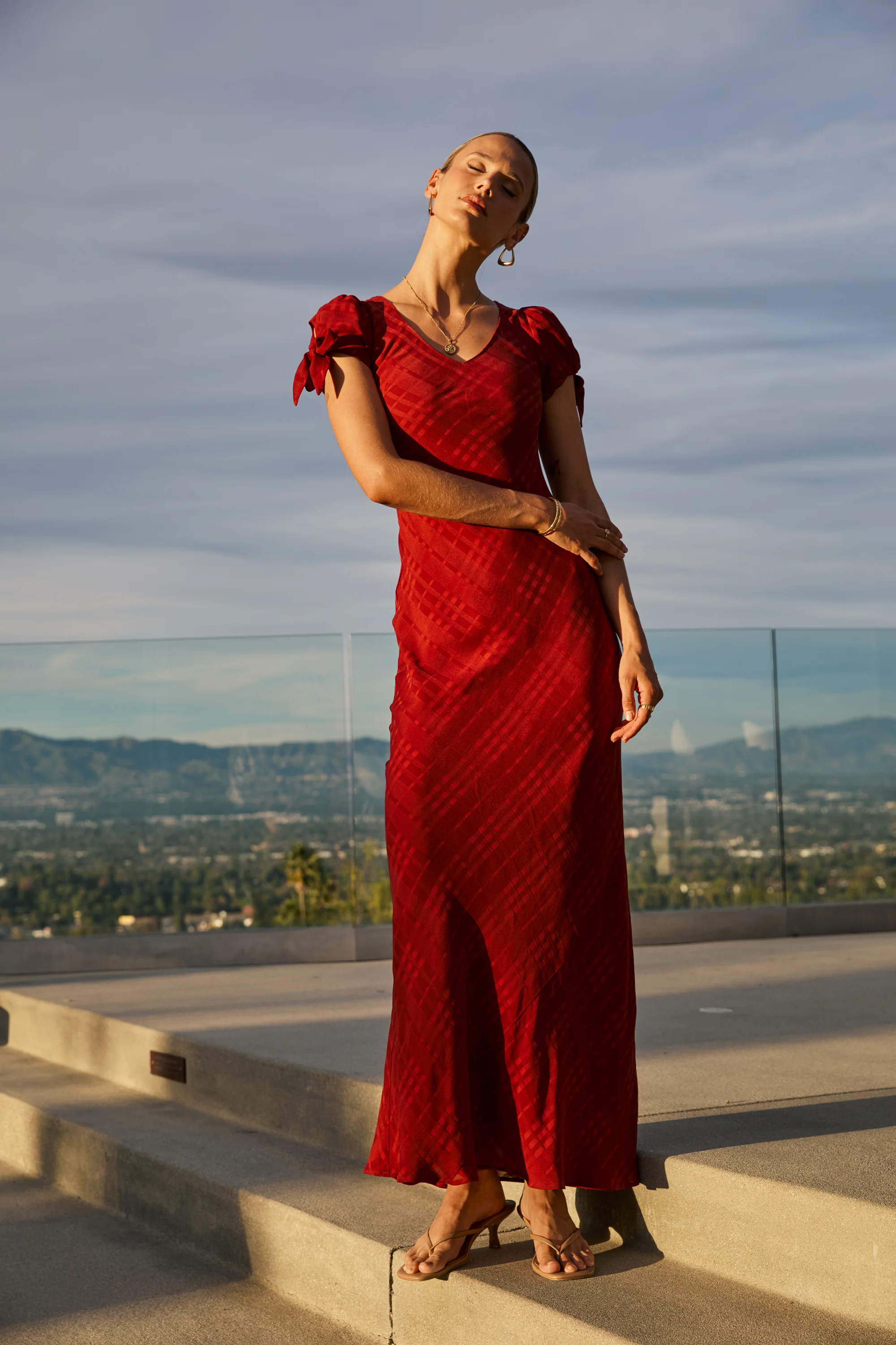 Kimmie Maxi Dress in Red-Brown - Image 2