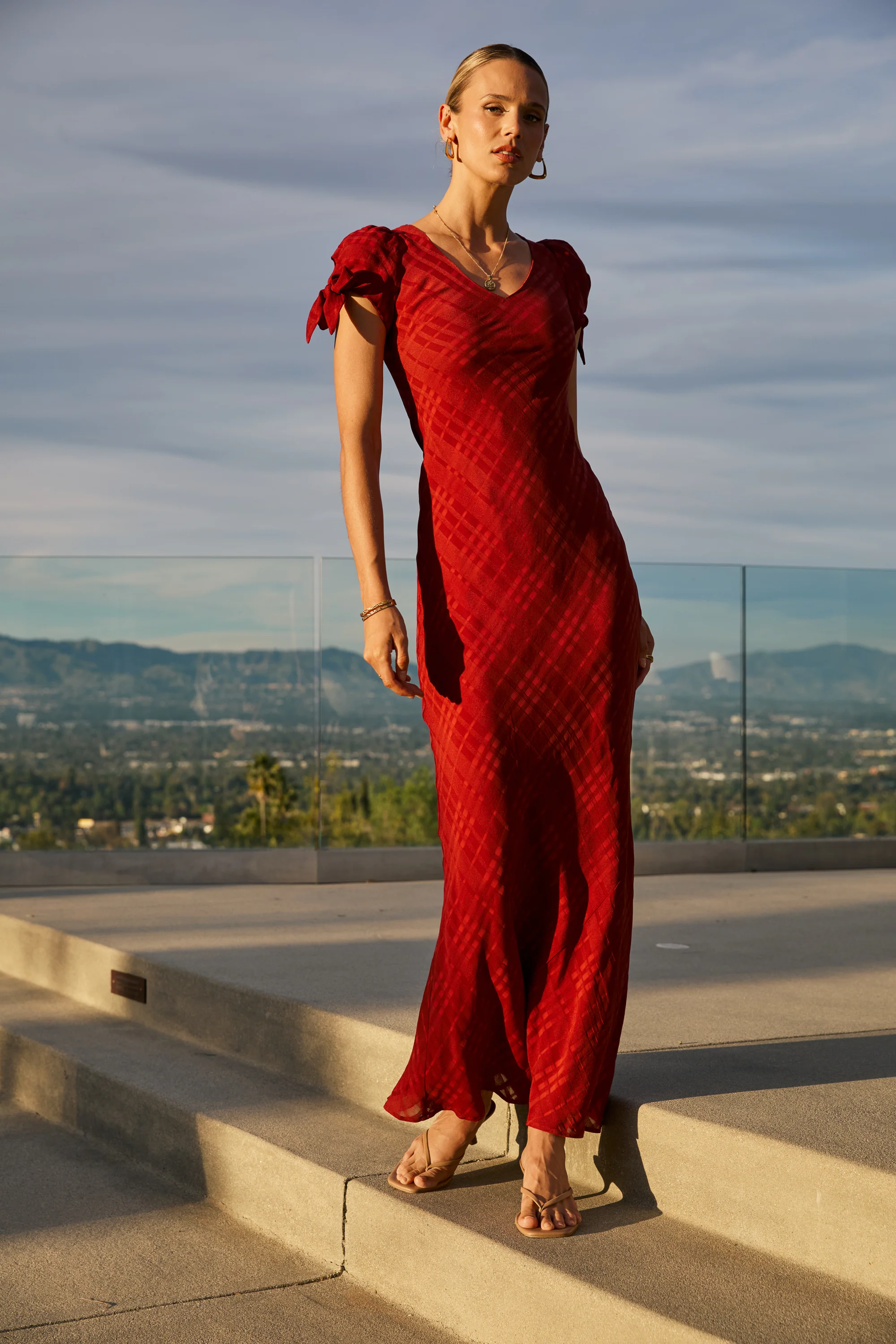 Kimmie Maxi Dress in Red-Brown - Image 4