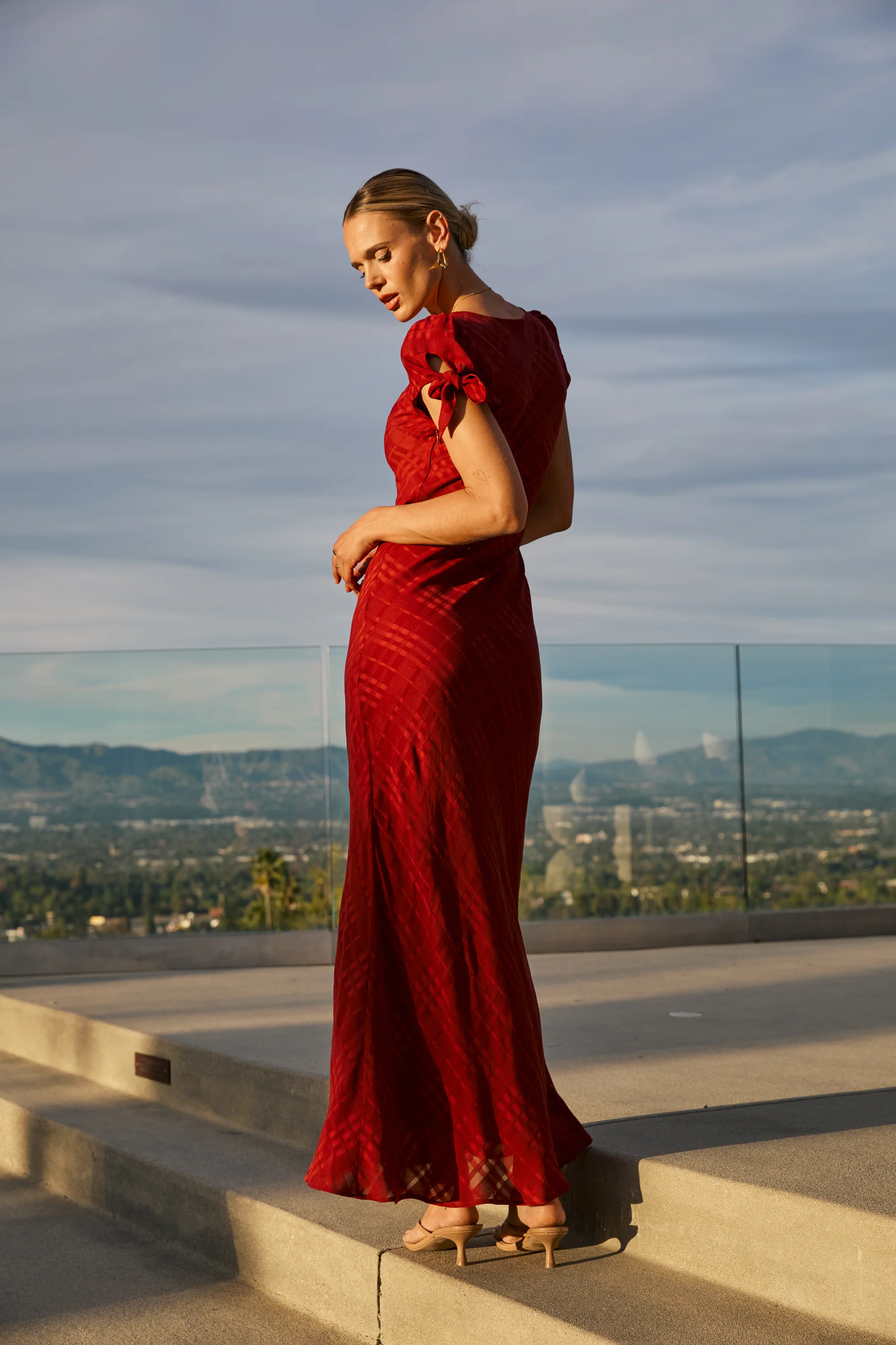 Kimmie Maxi Dress in Red-Brown - Image 5